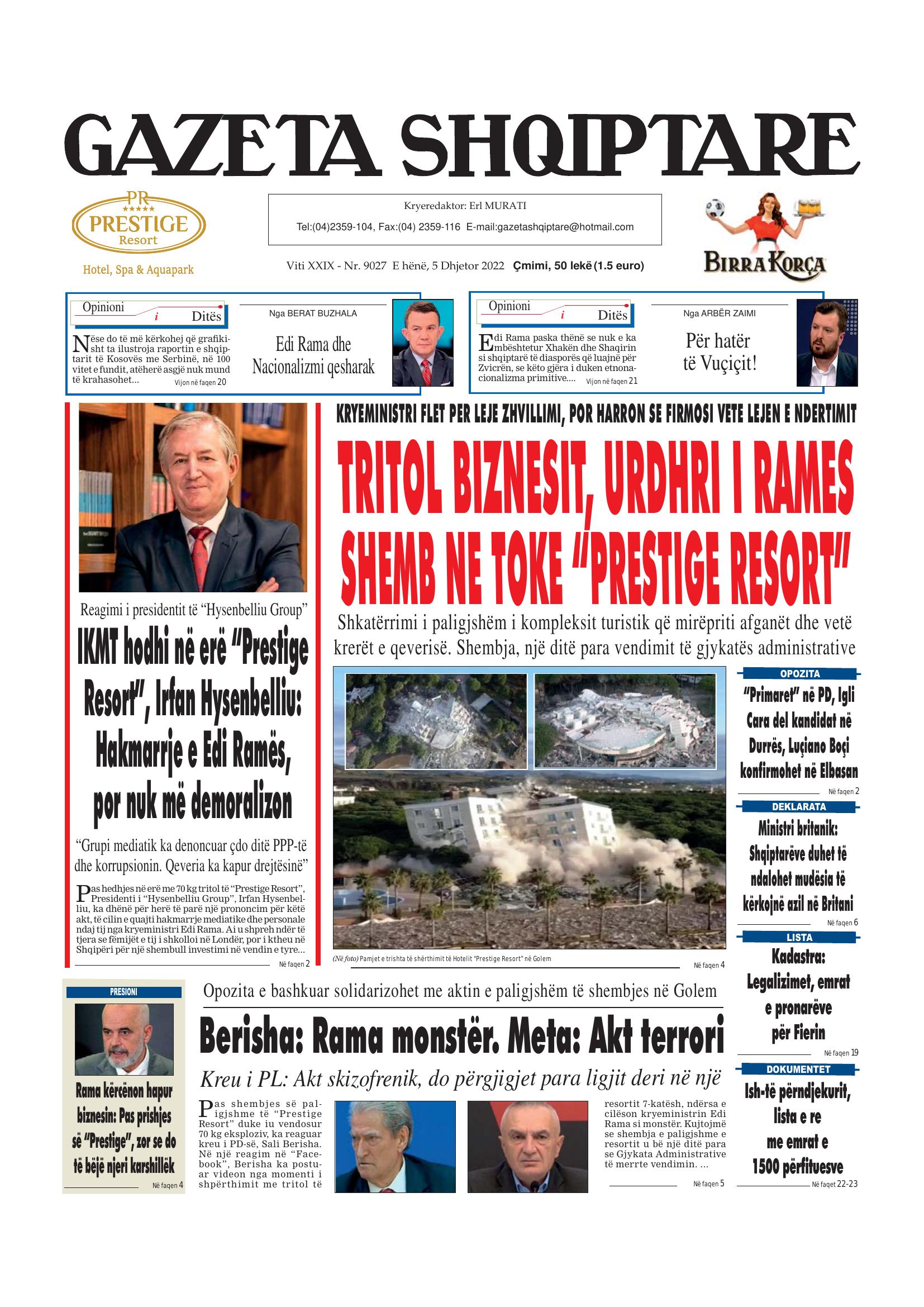 Gazeta Shqiptare 2022-12-05