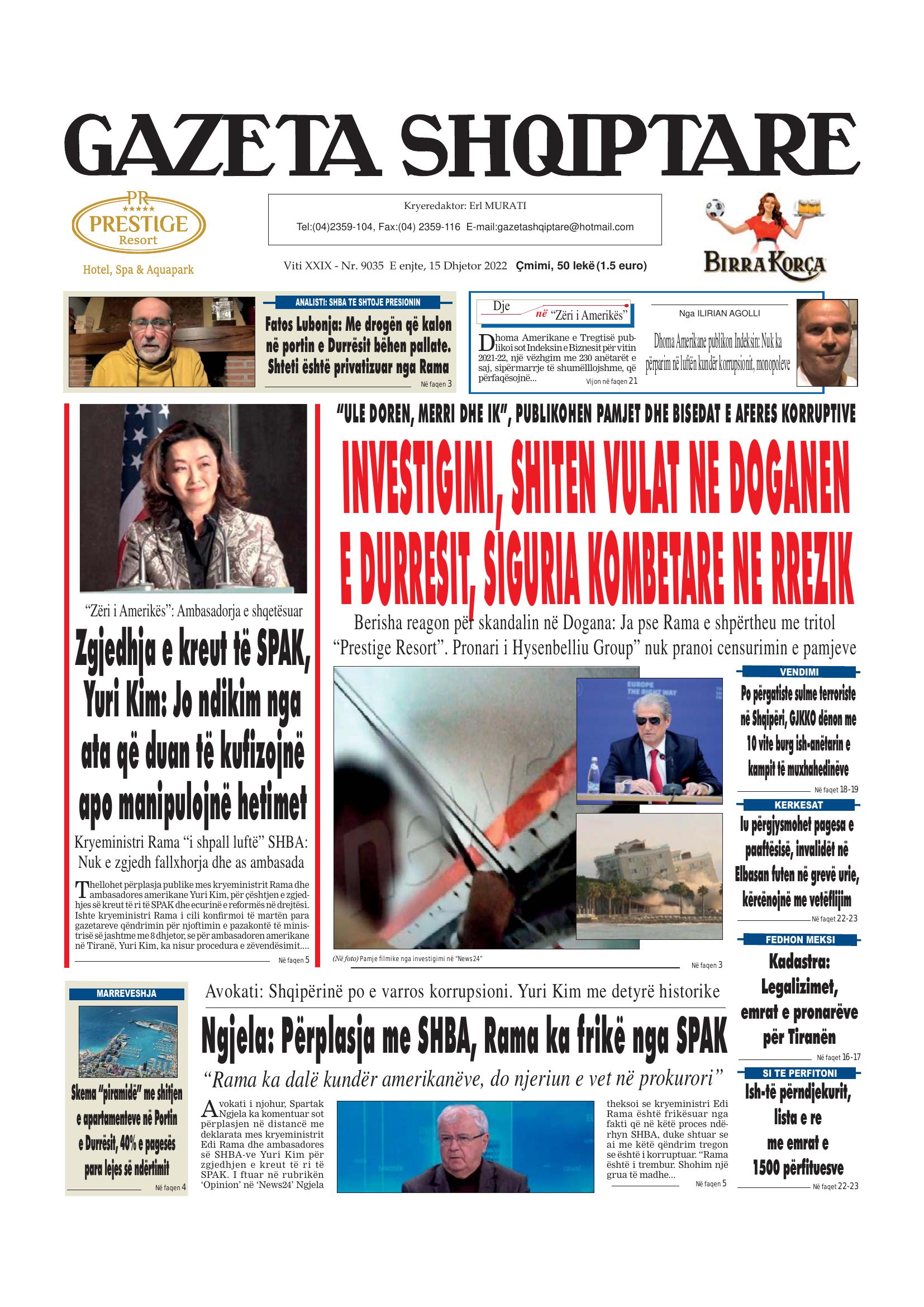 Gazeta Shqiptare 2022-12-15