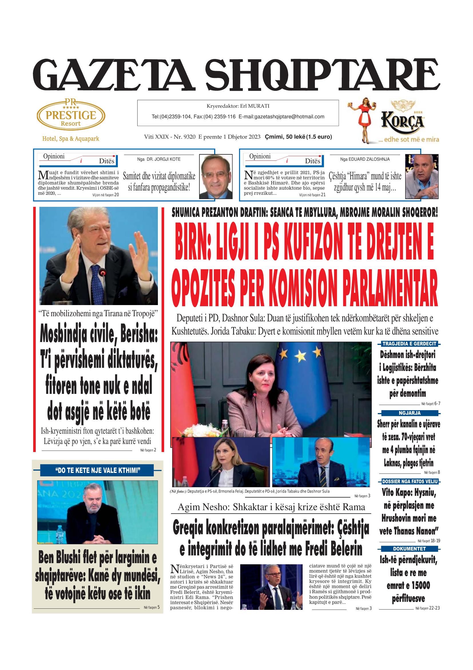 Gazeta Shqiptare 2023-12-01