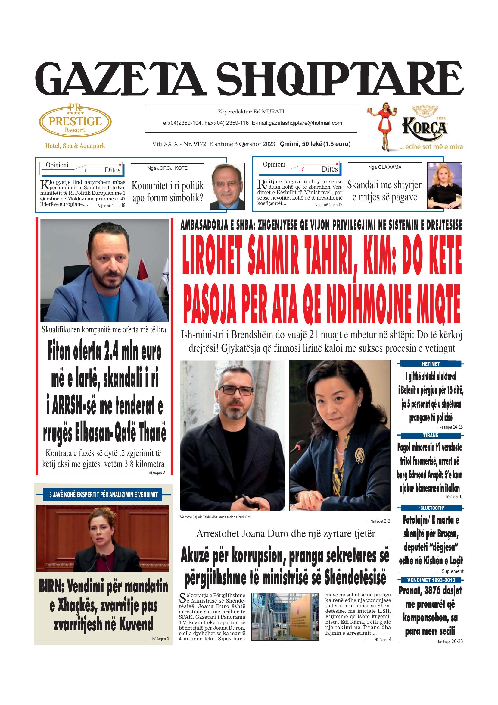 Gazeta Shqiptare 2023-06-03
