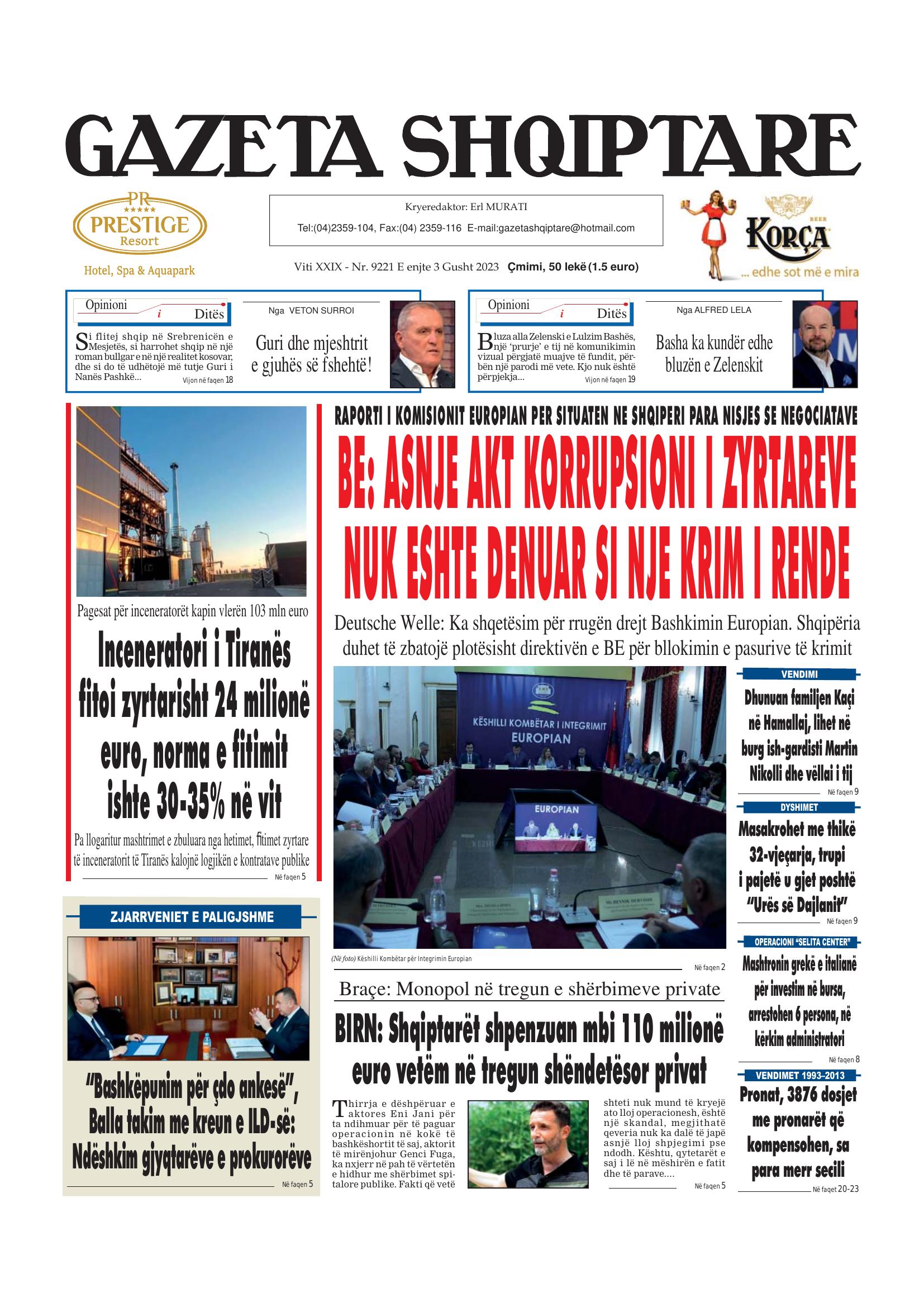 Gazeta Shqiptare 2023-08-03