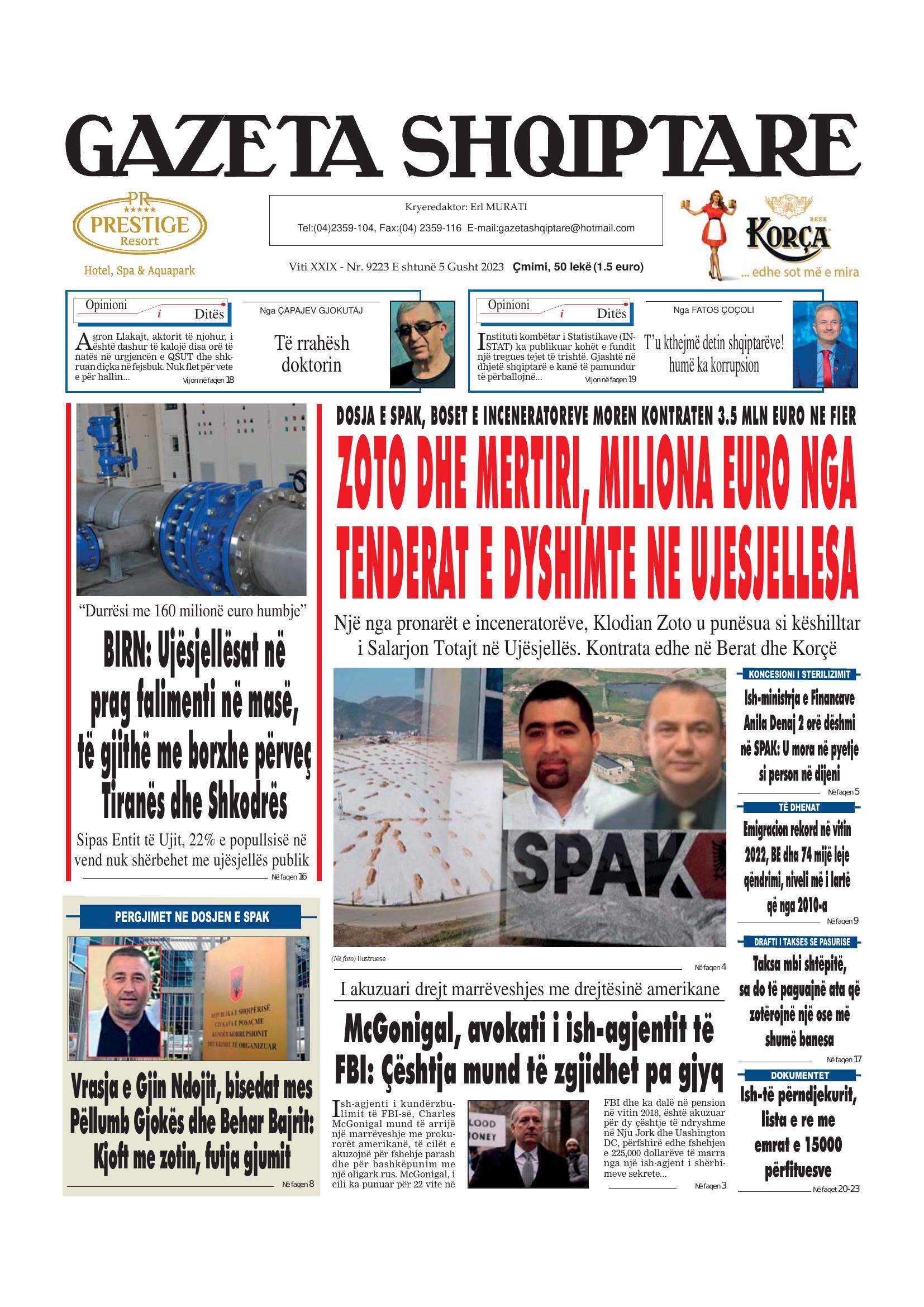 Gazeta Shqiptare 2023-08-05