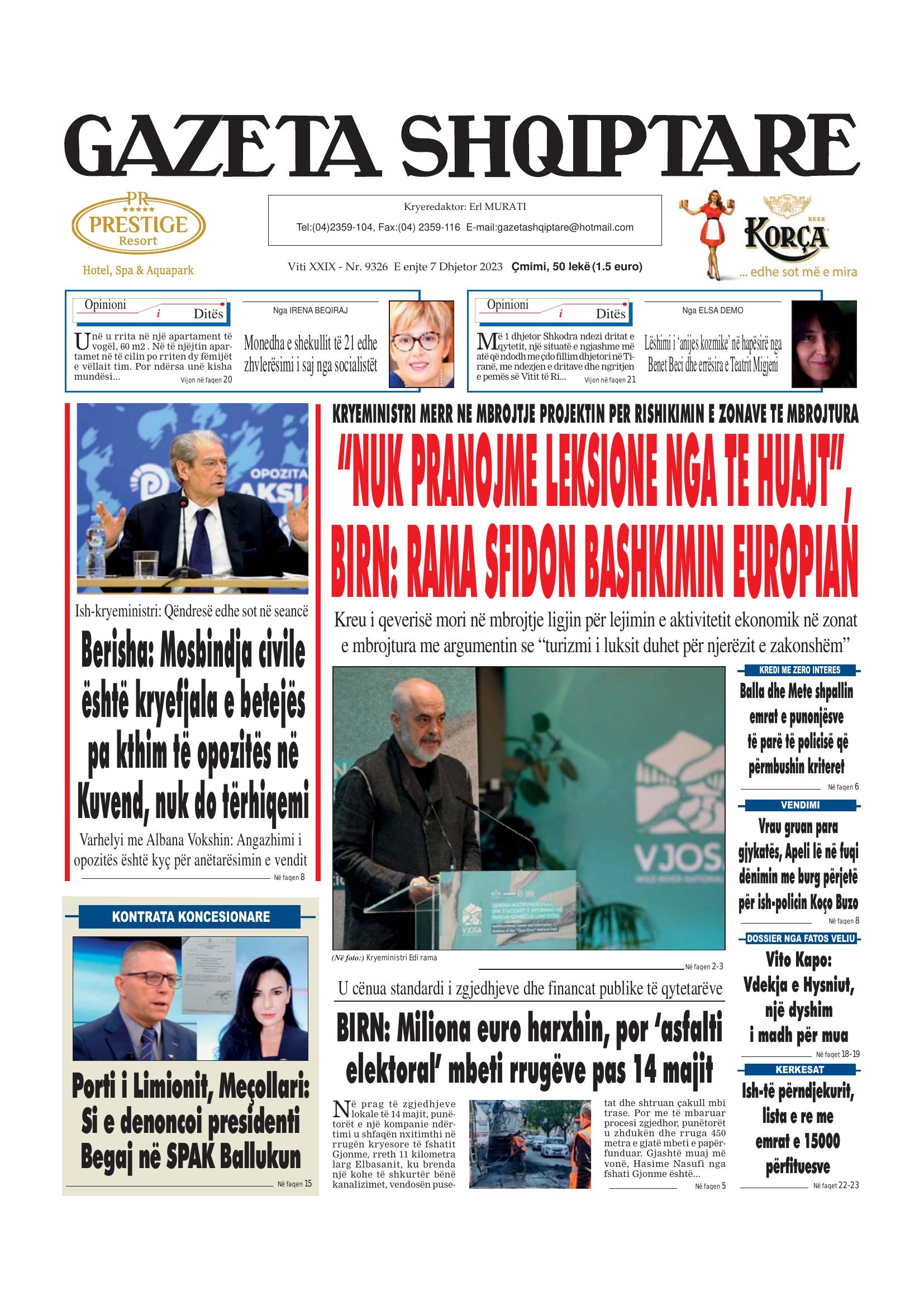 Gazeta Shqiptare 2023-12-07