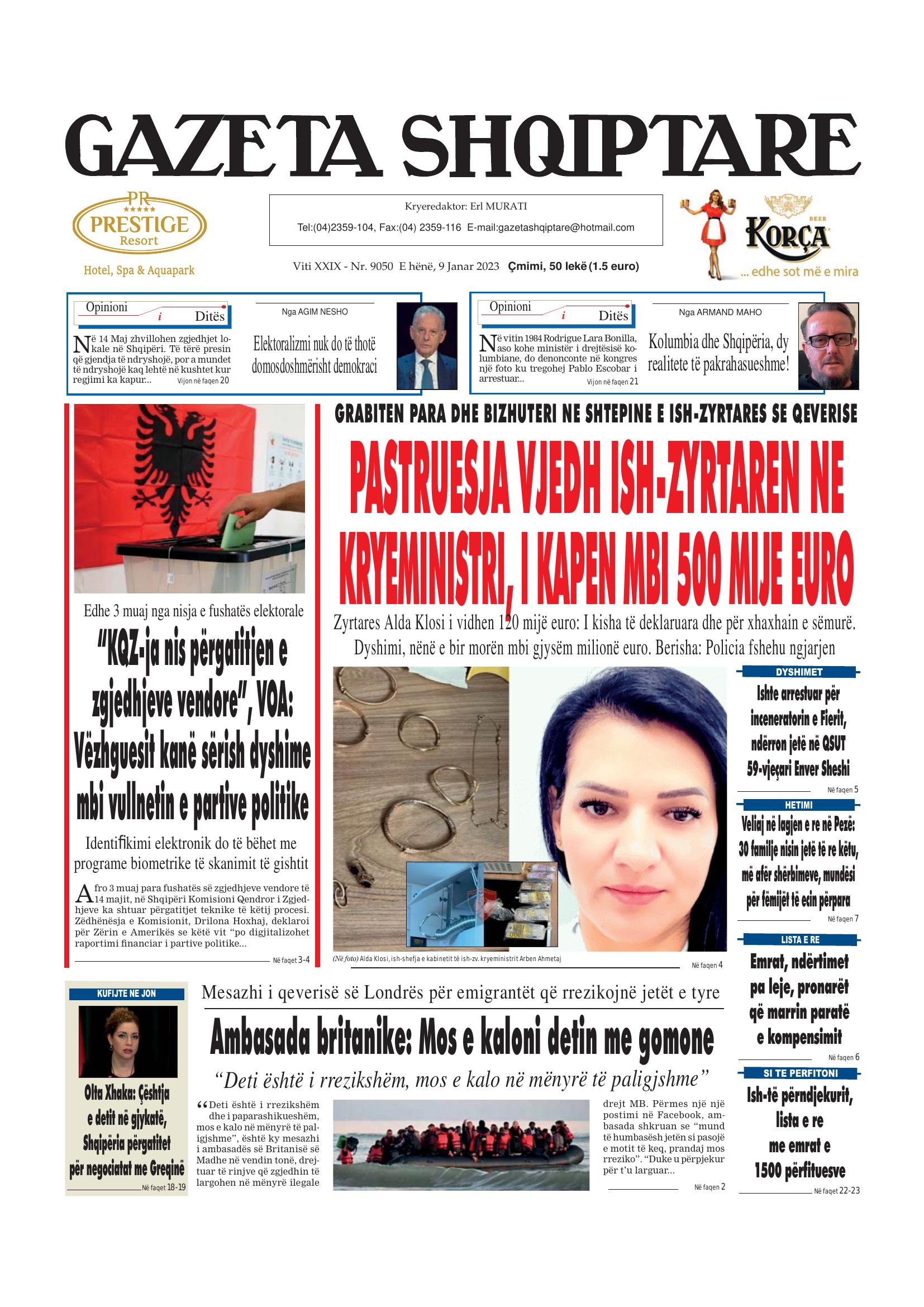 Gazeta Shqiptare 2023-01-09