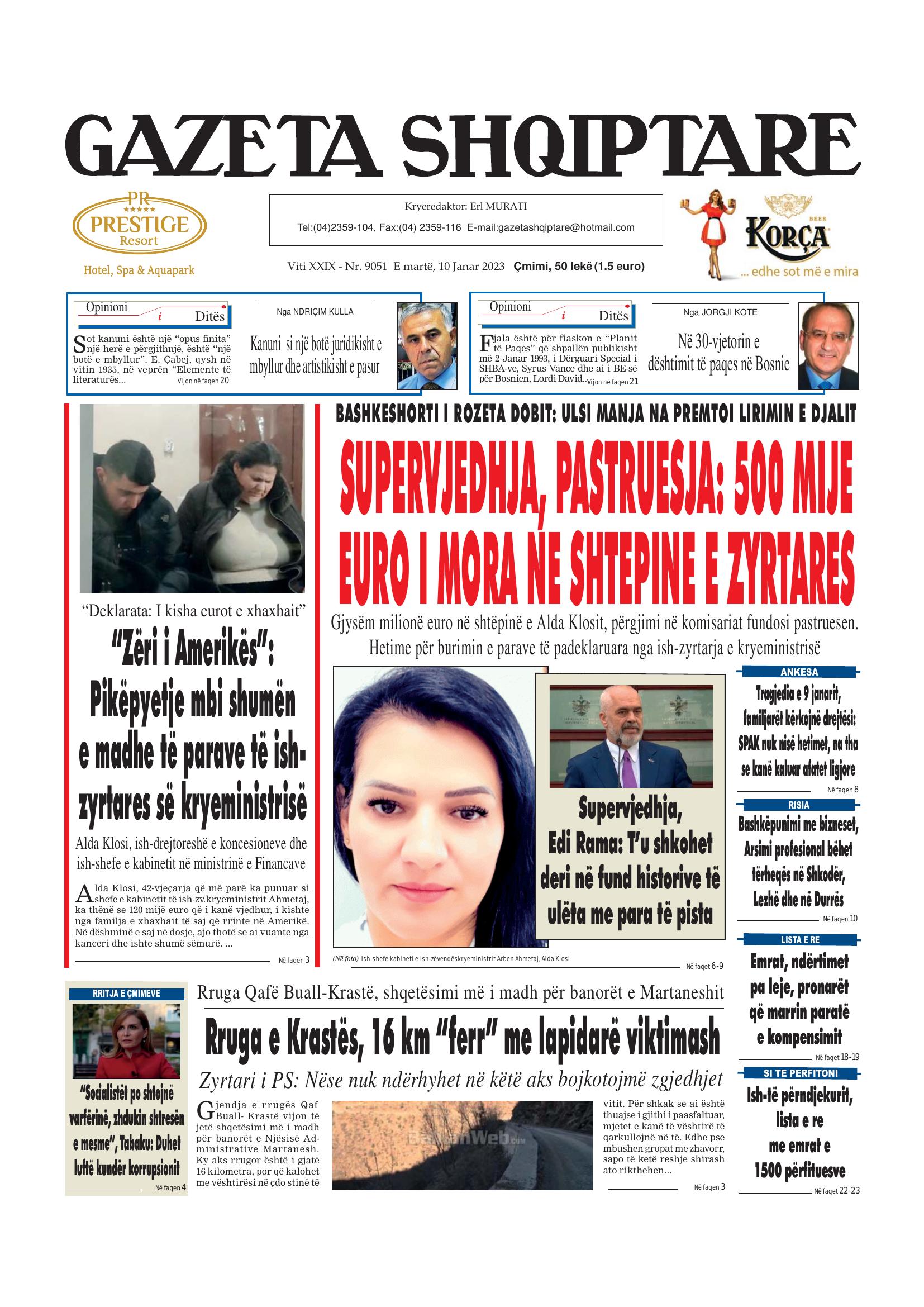 Gazeta Shqiptare 2023-01-10