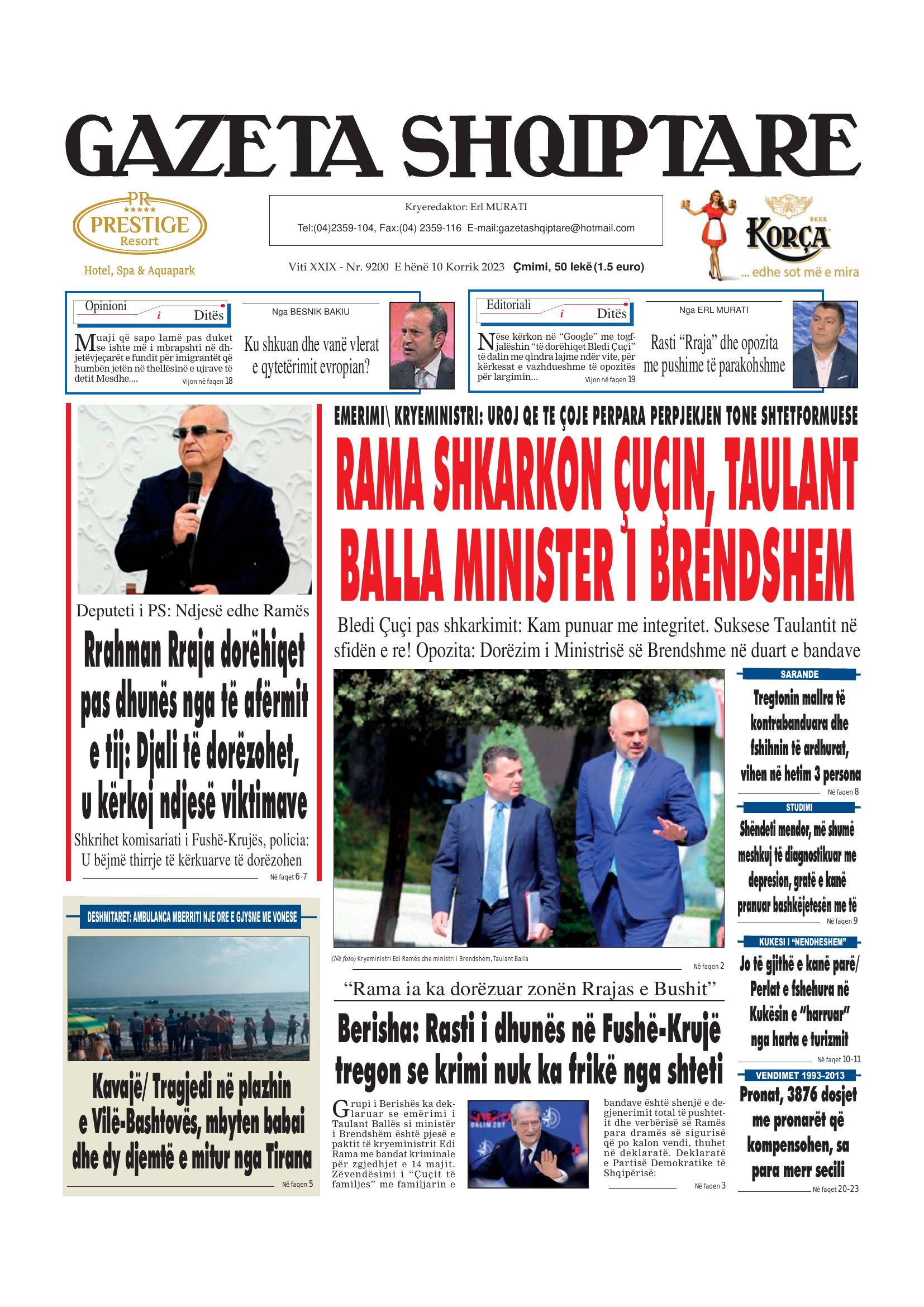 Gazeta Shqiptare 2023-07-10