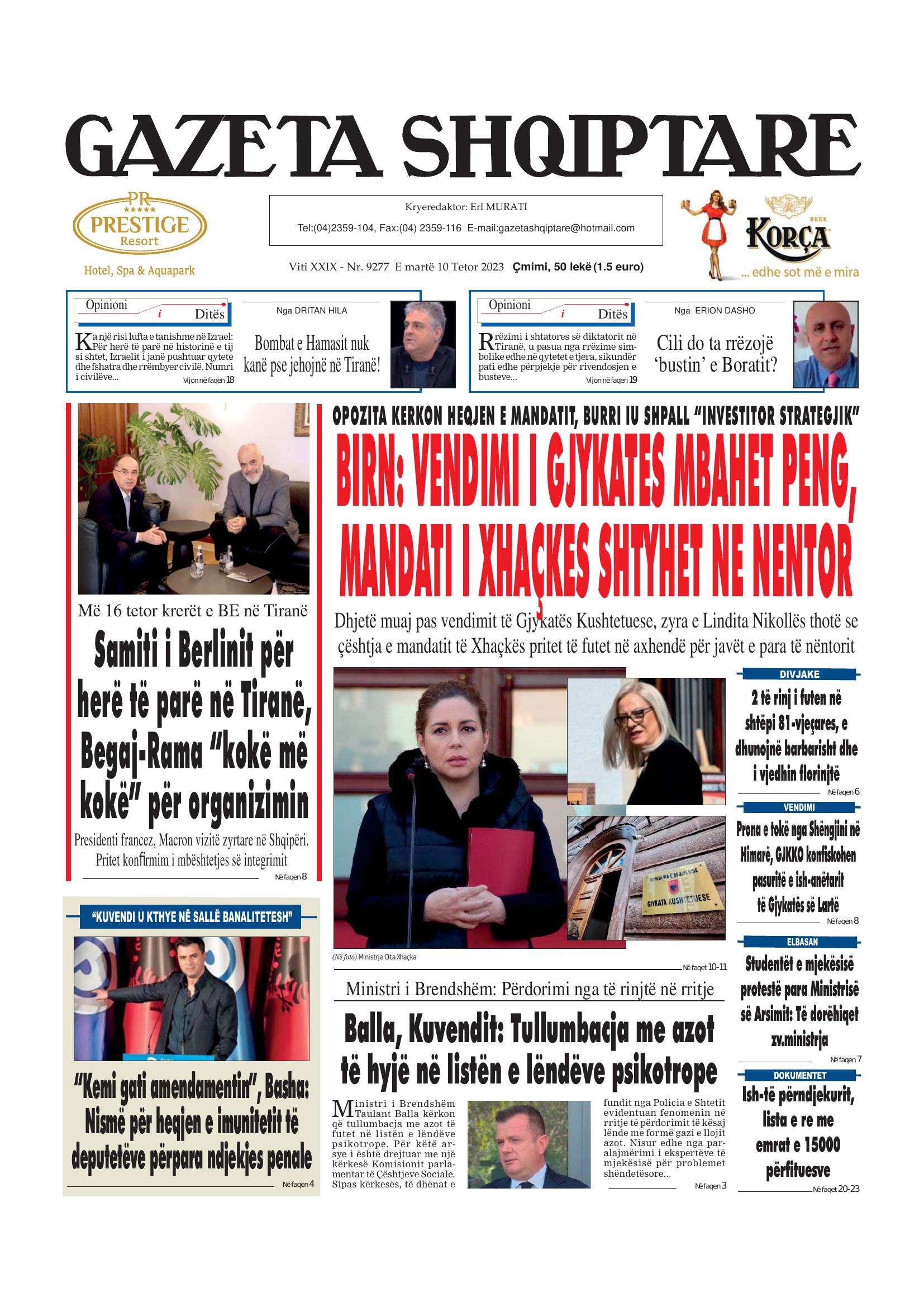 Gazeta Shqiptare 2023-10-10