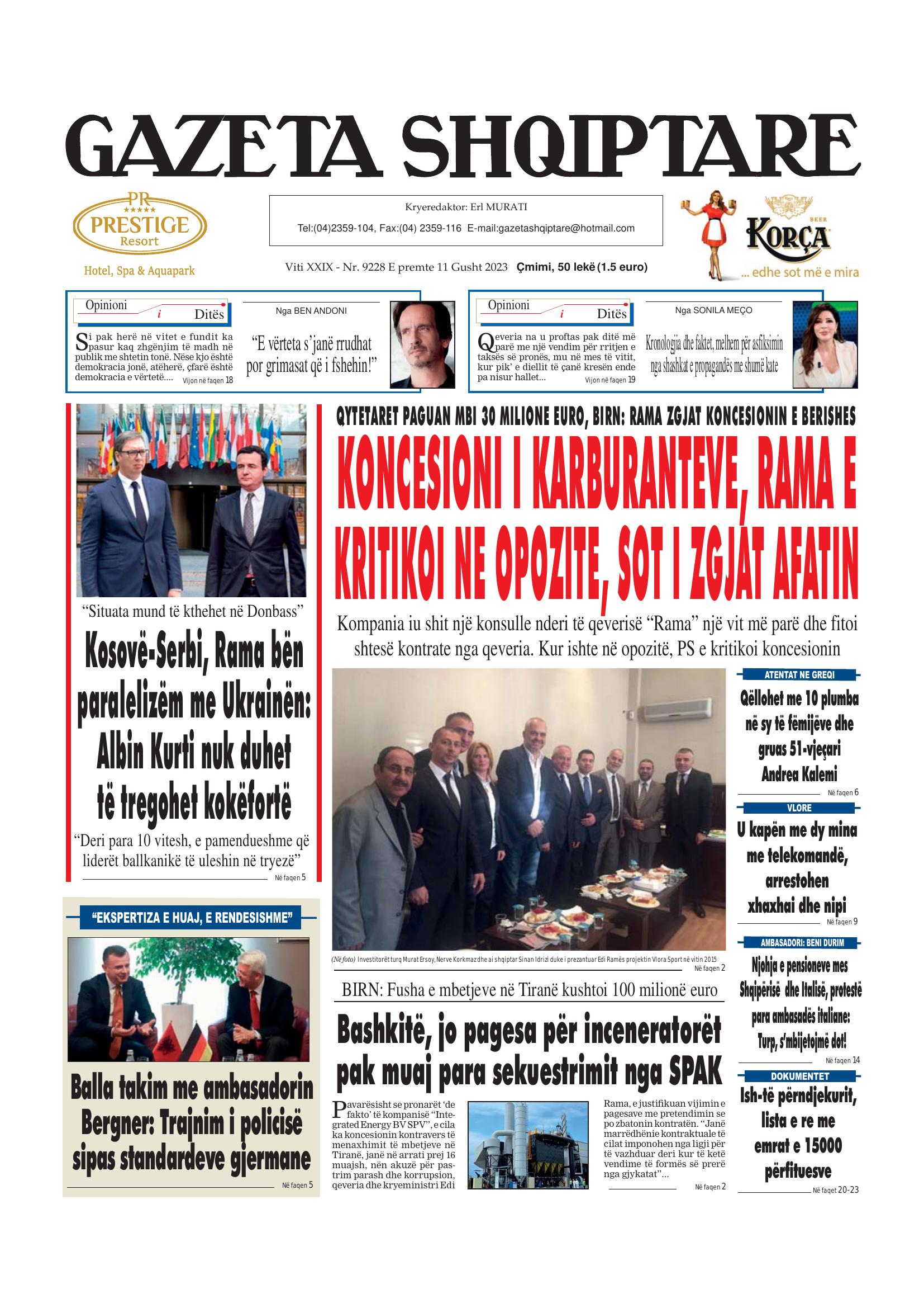 Gazeta Shqiptare 2023-08-11