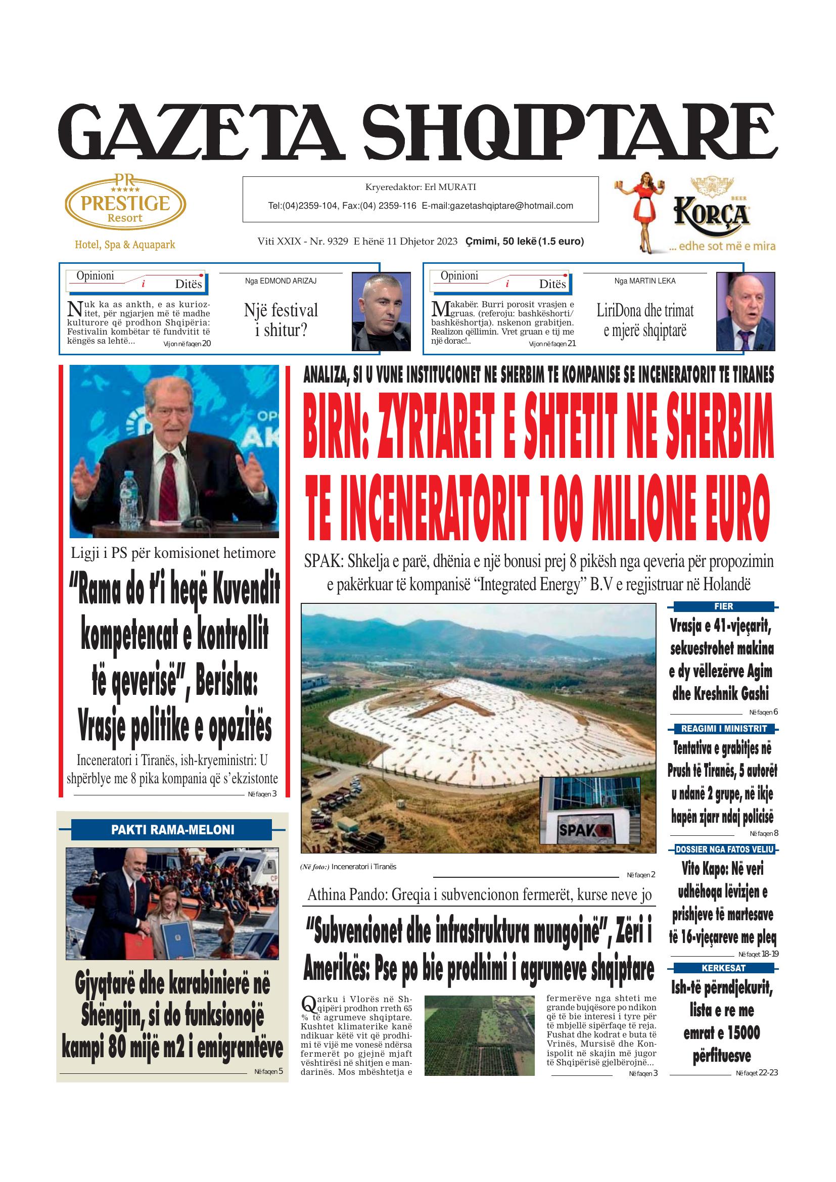 Gazeta Shqiptare 2023-12-11