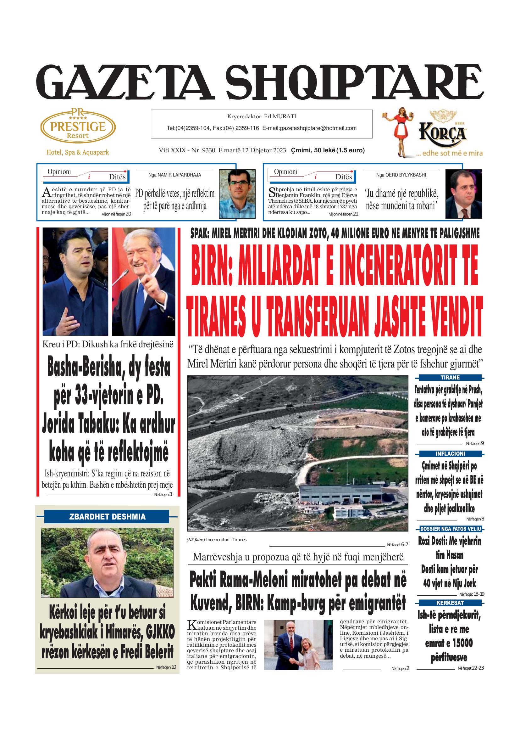 Gazeta Shqiptare 2023-12-12