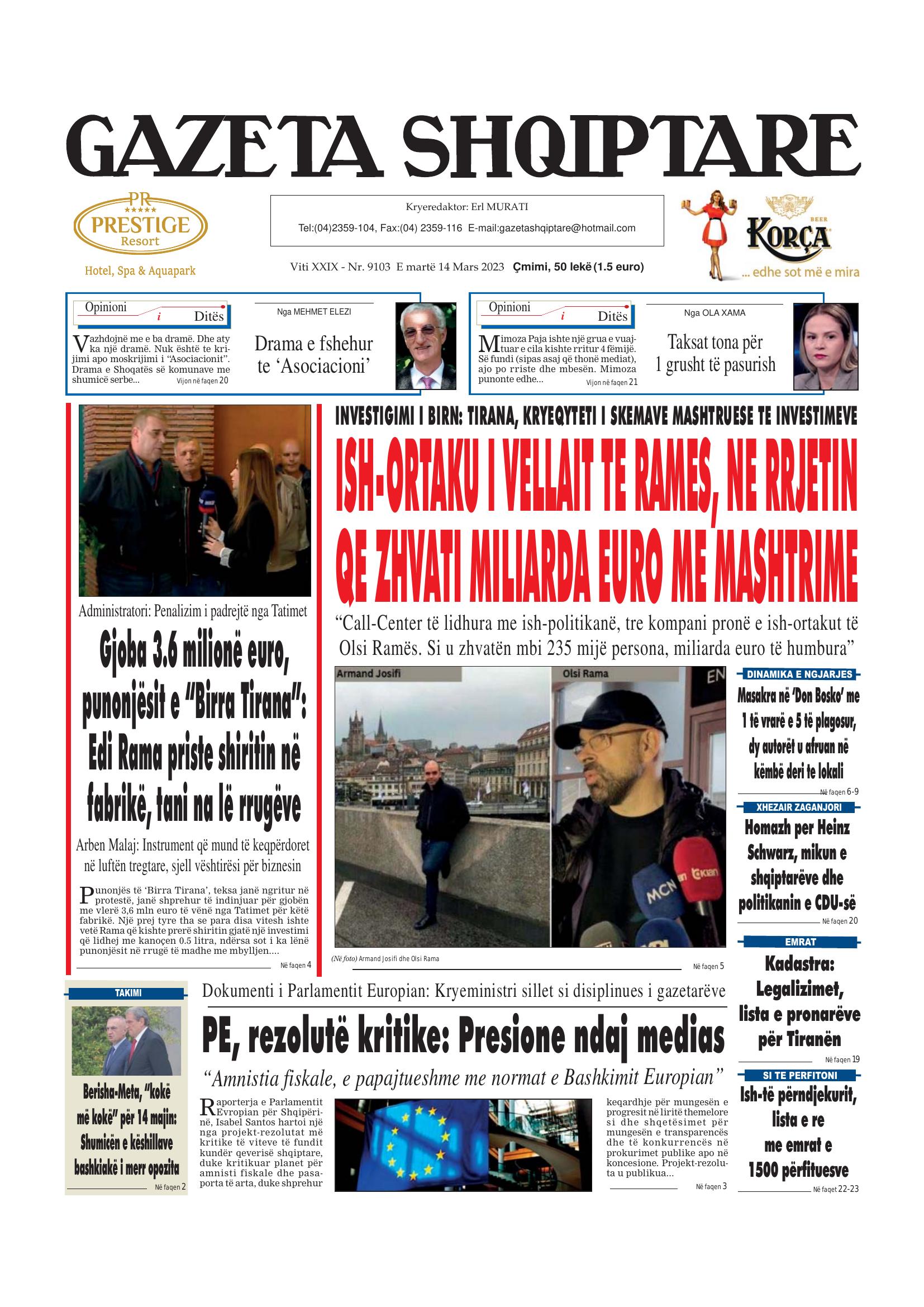 Gazeta Shqiptare 2023-03-14