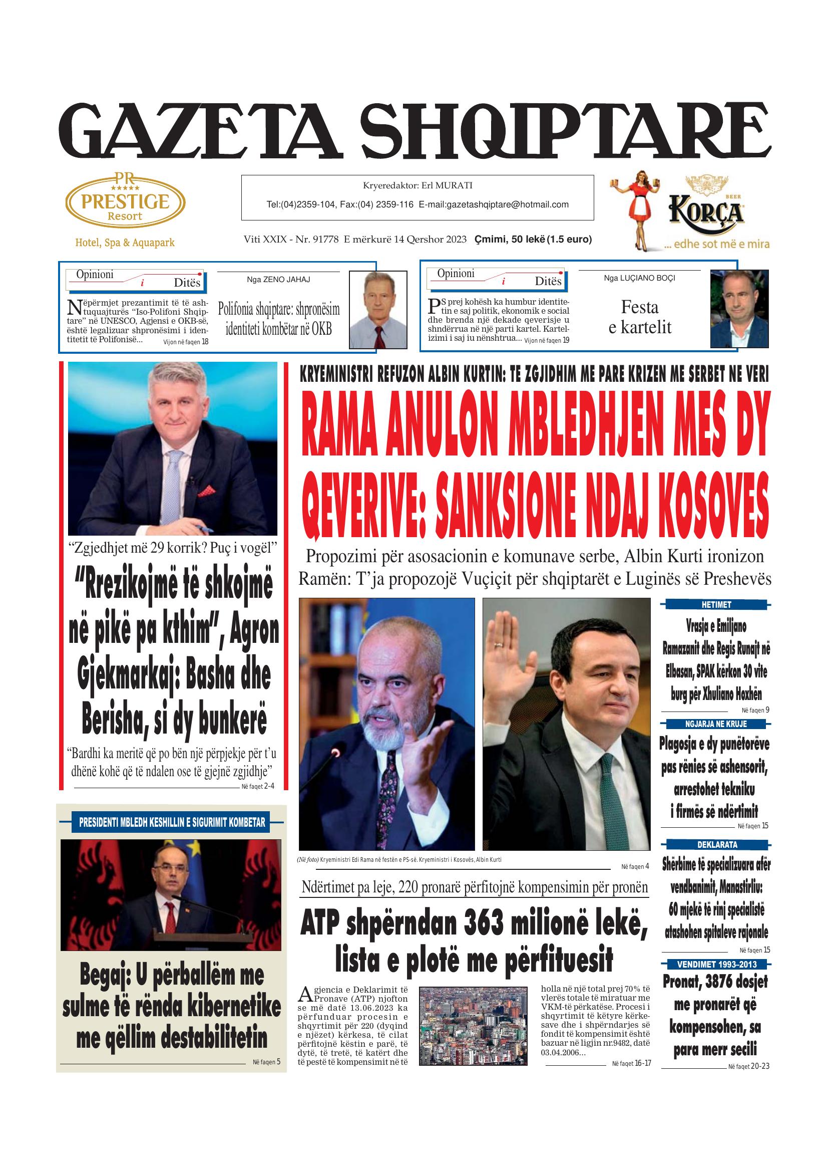Gazeta Shqiptare 2023-06-14