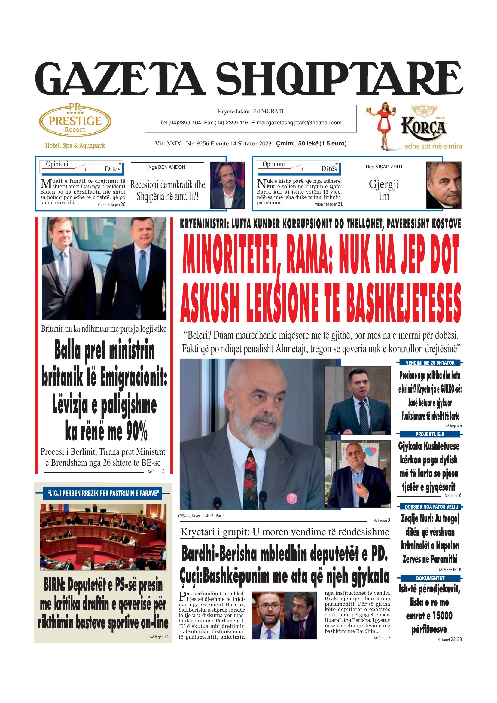 Gazeta Shqiptare 2023-09-14