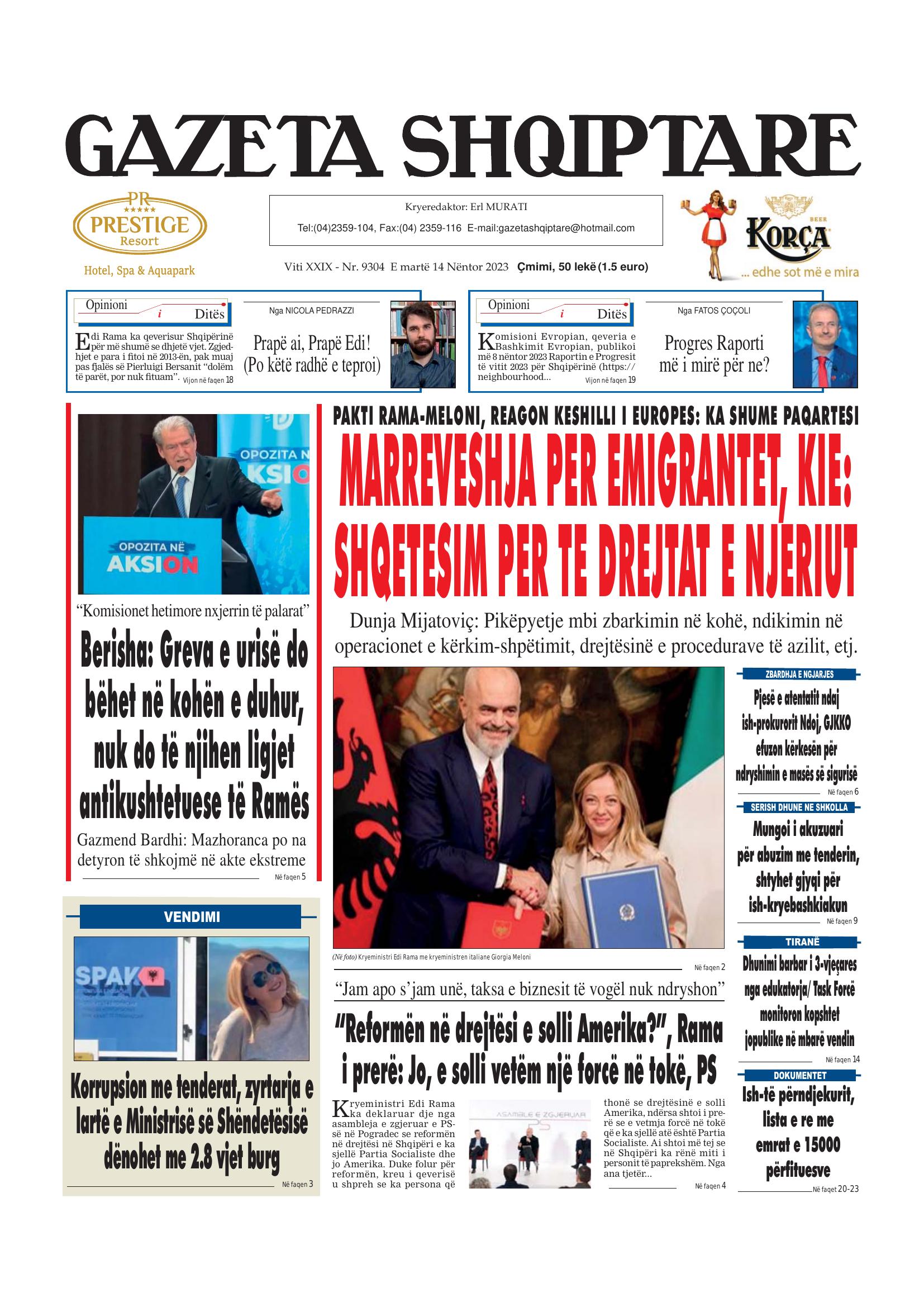 Gazeta Shqiptare 2023-11-14