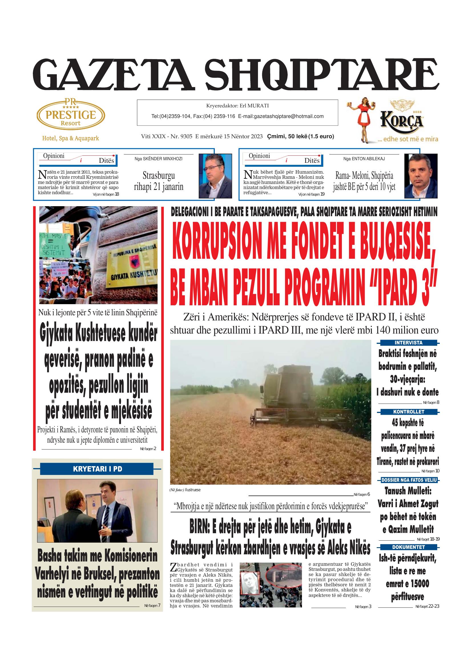 Gazeta Shqiptare 2023-11-15
