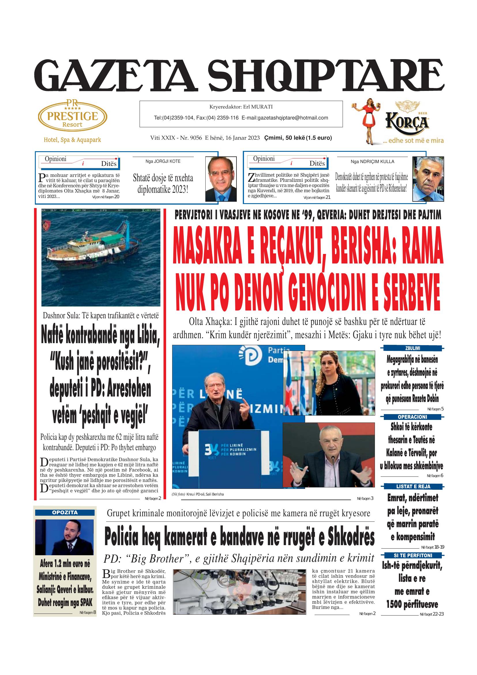Gazeta Shqiptare 2023-01-16