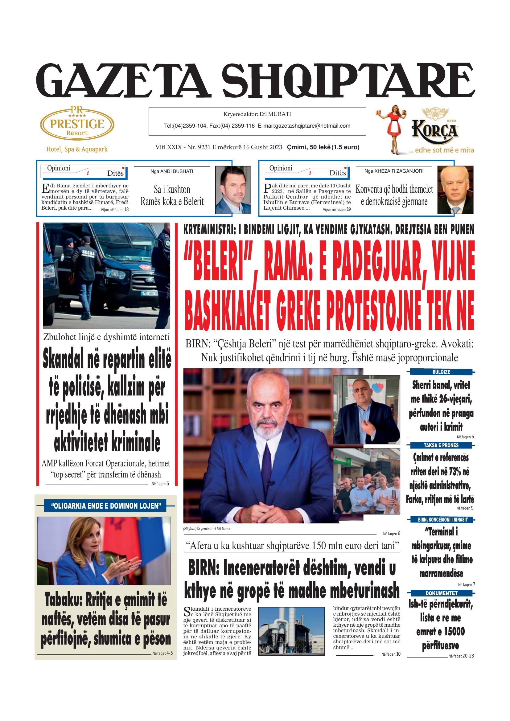 Gazeta Shqiptare 2023-08-16