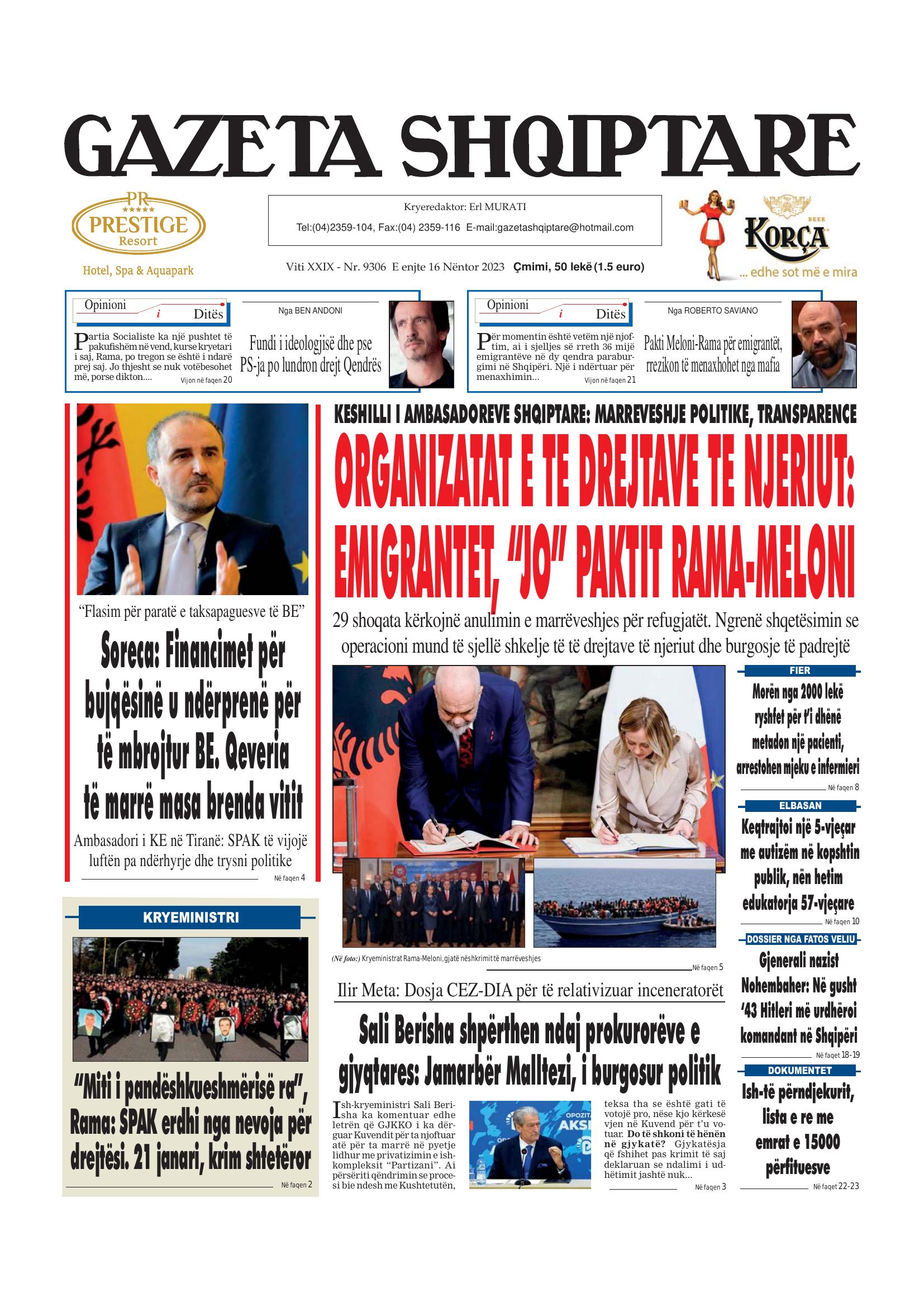 Gazeta Shqiptare 2023-11-16