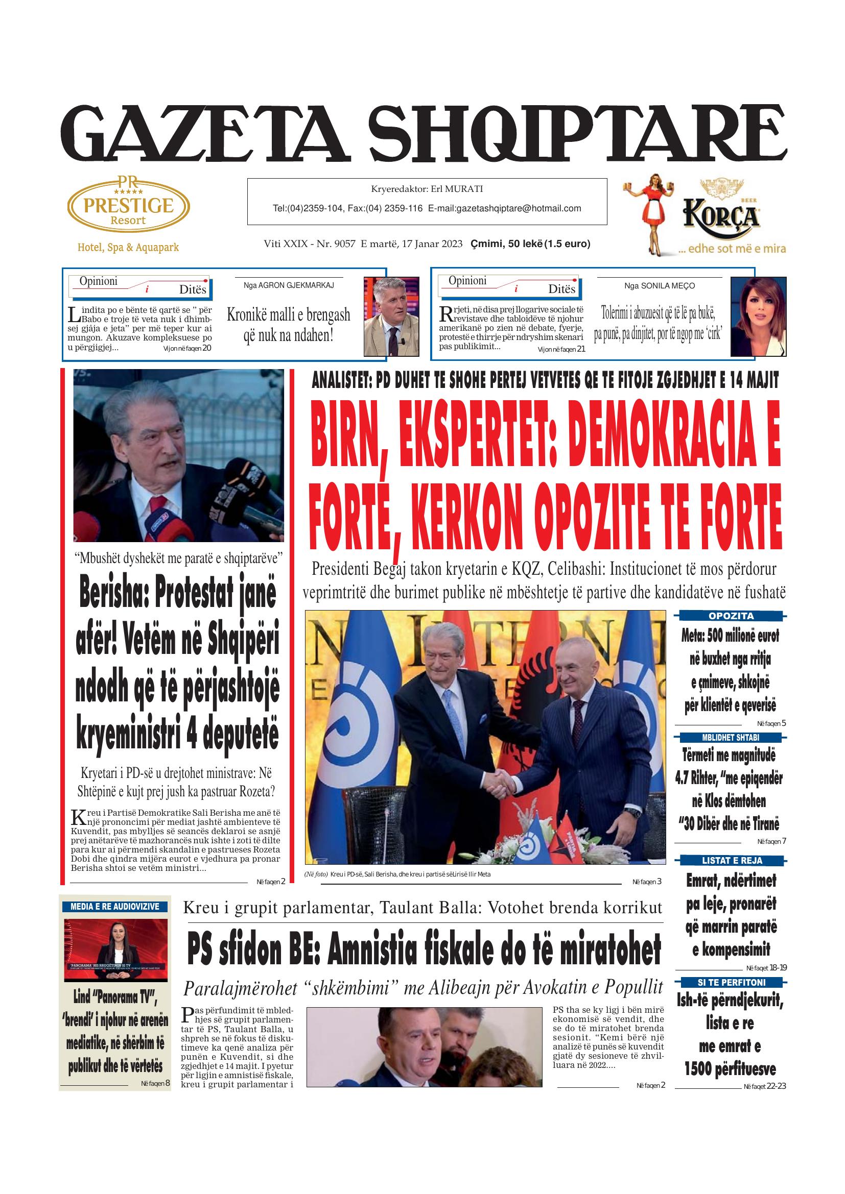 Gazeta Shqiptare 2023-01-17