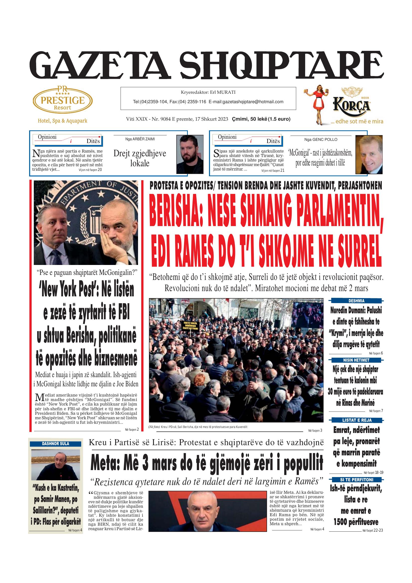 Gazeta Shqiptare 2023-02-17