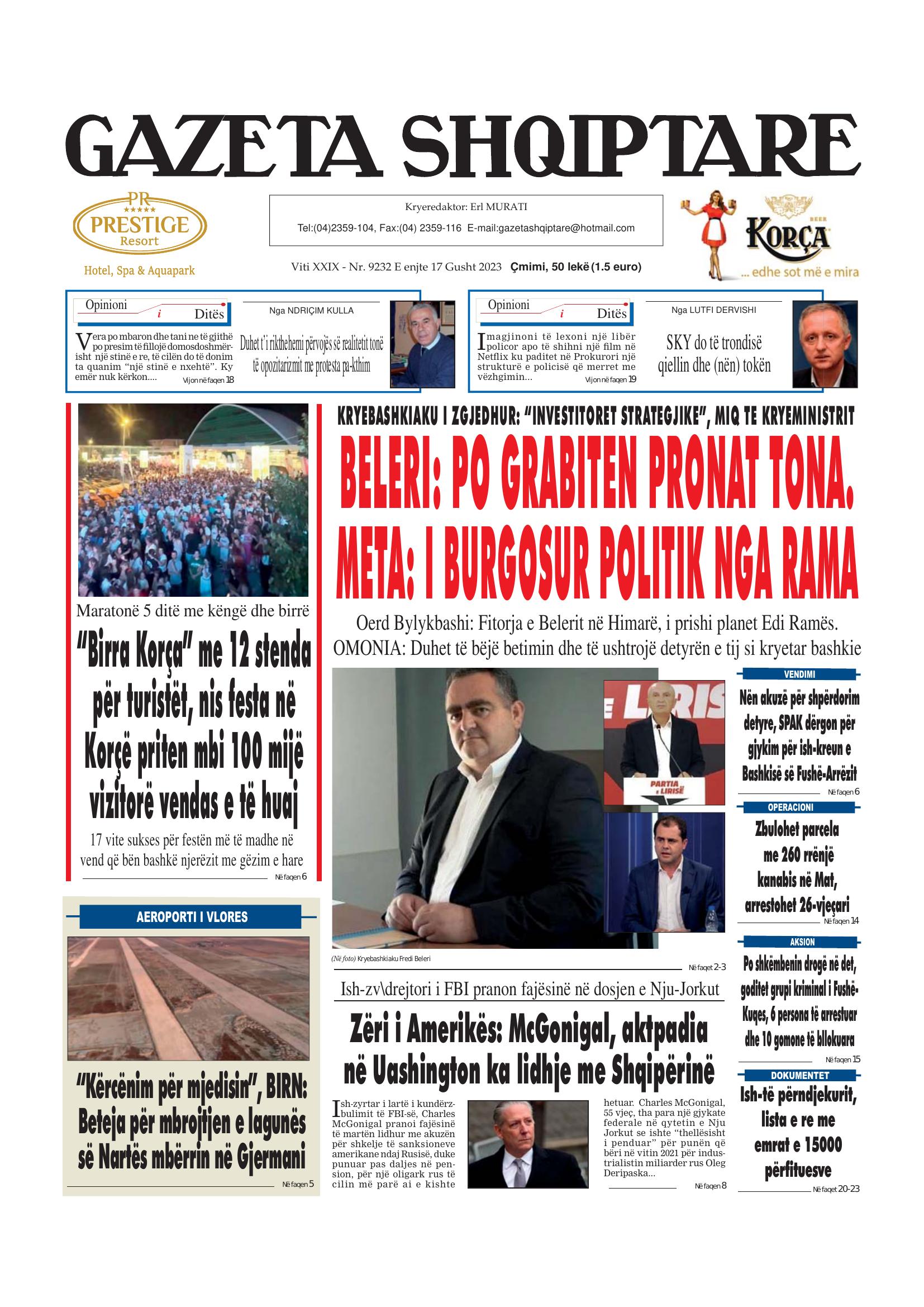 Gazeta Shqiptare 2023-08-17