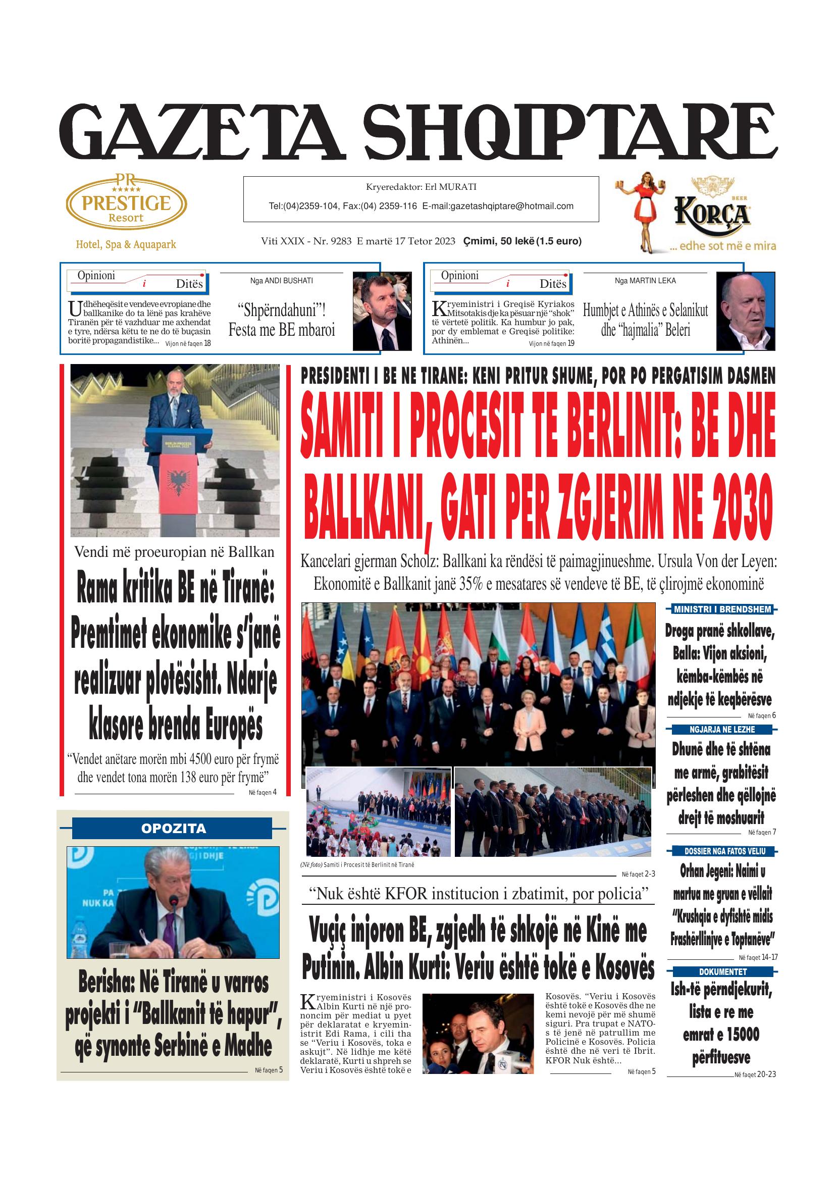 Gazeta Shqiptare 2023-10-17