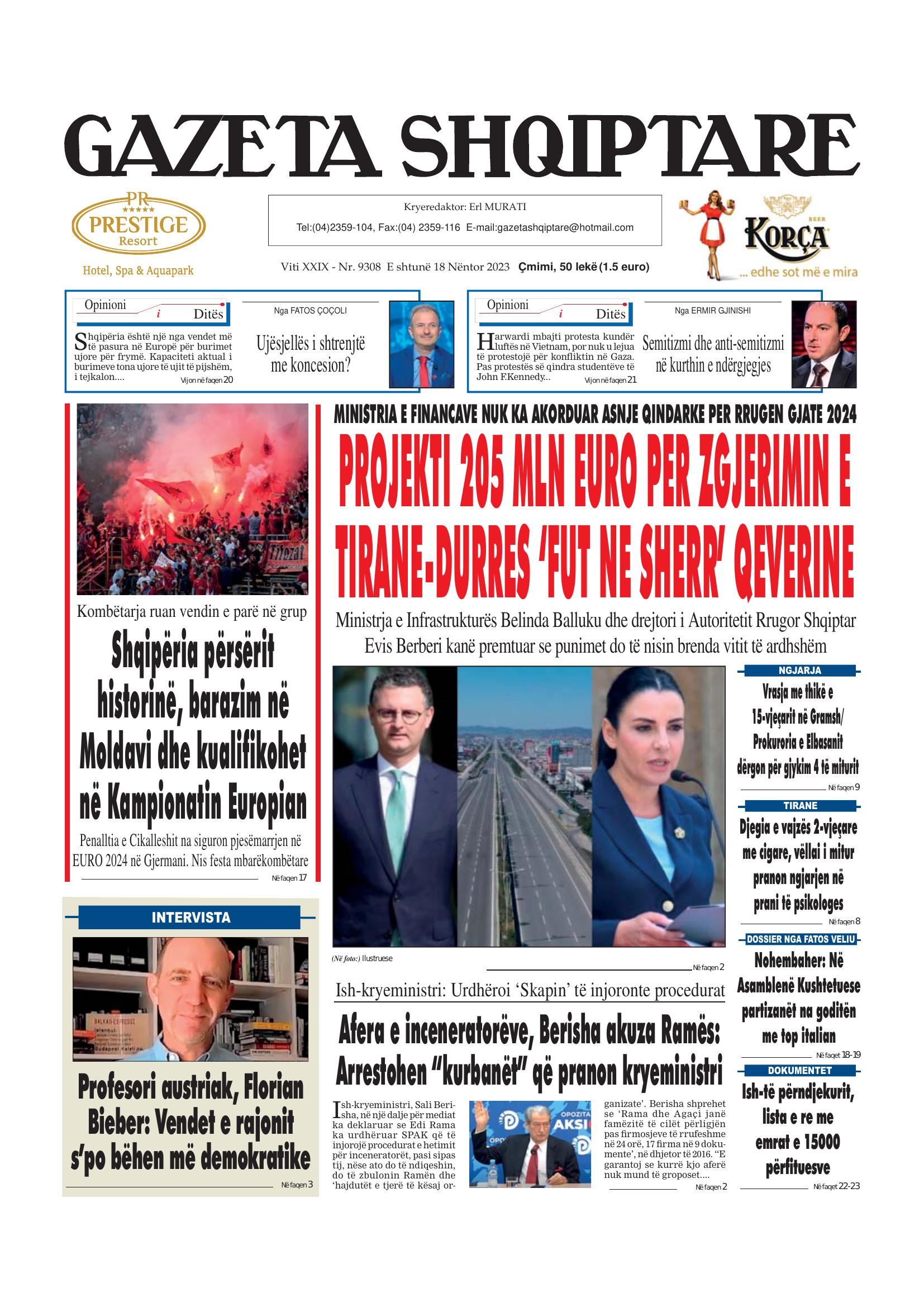 Gazeta Shqiptare 2023-11-18