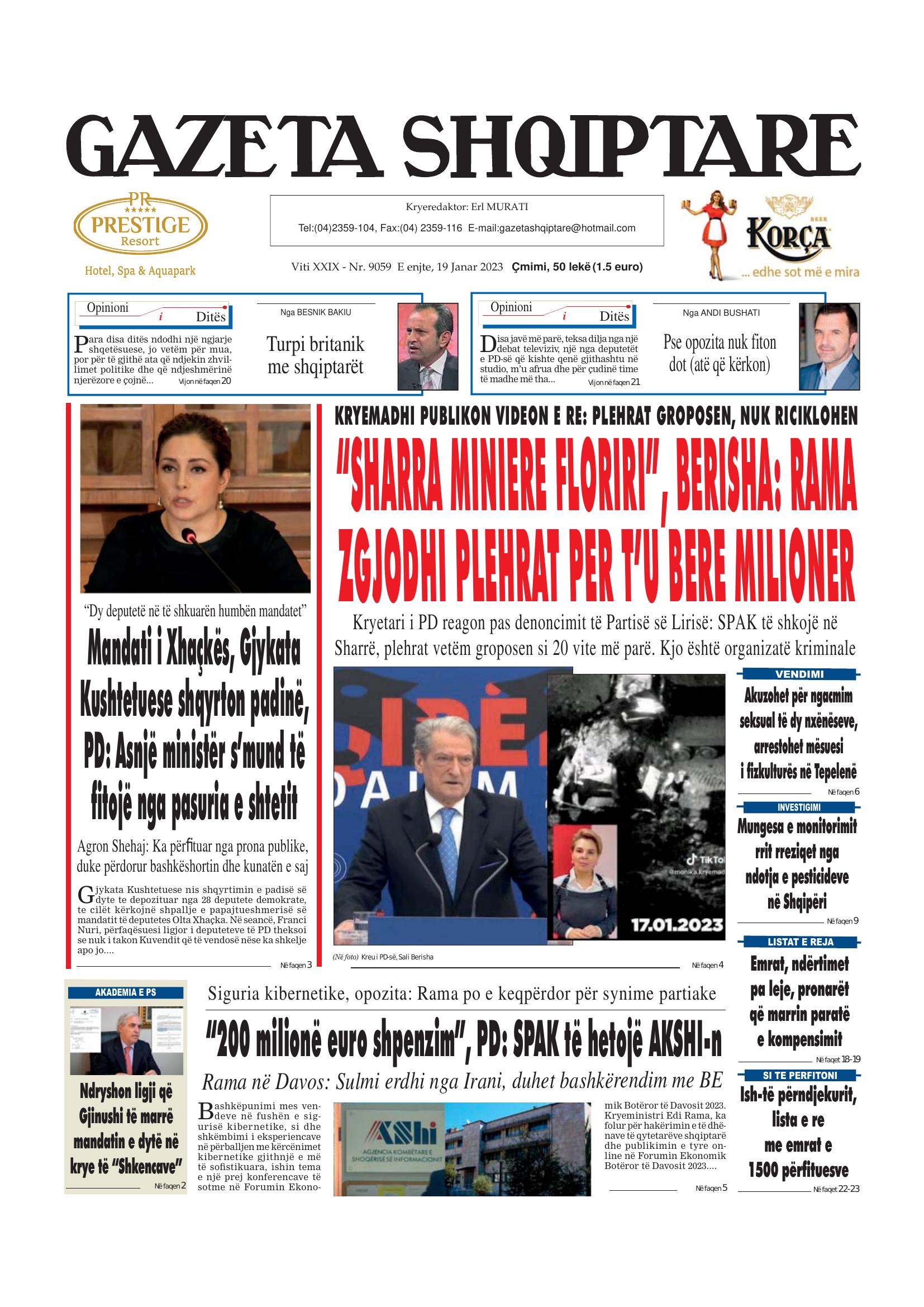 Gazeta Shqiptare 2023-01-19