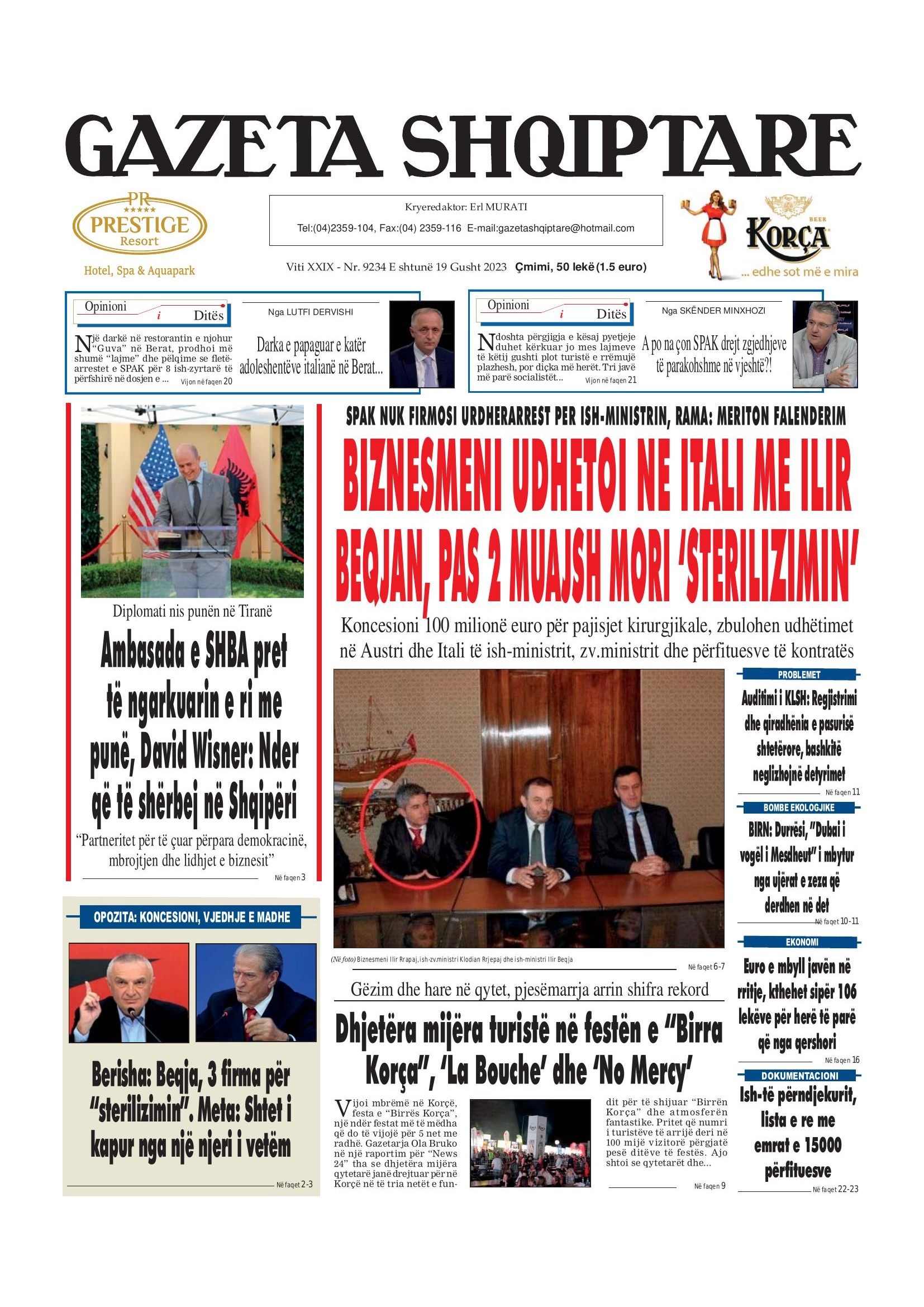 Gazeta Shqiptare 2023-08-19