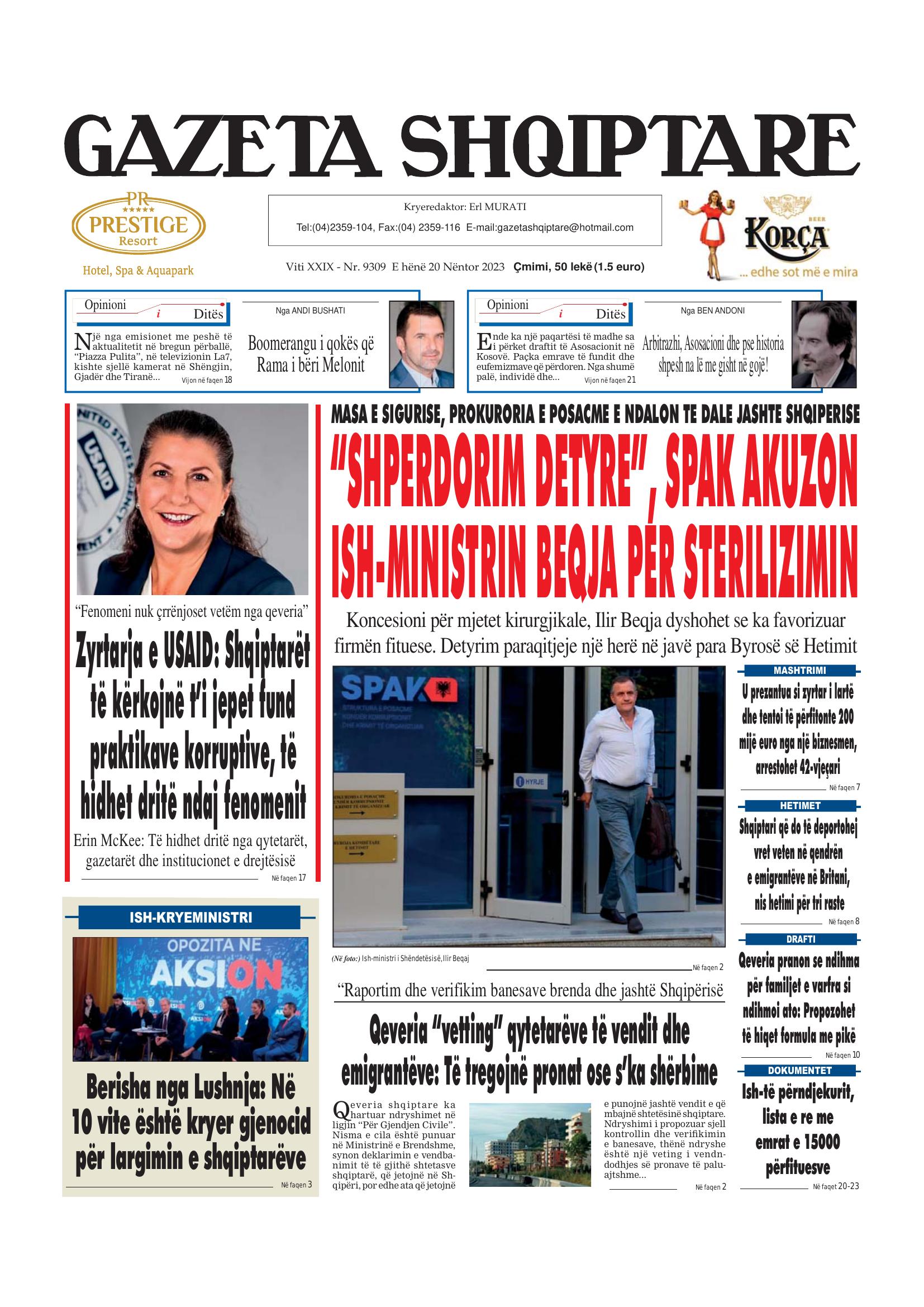 Gazeta Shqiptare 2023-11-20