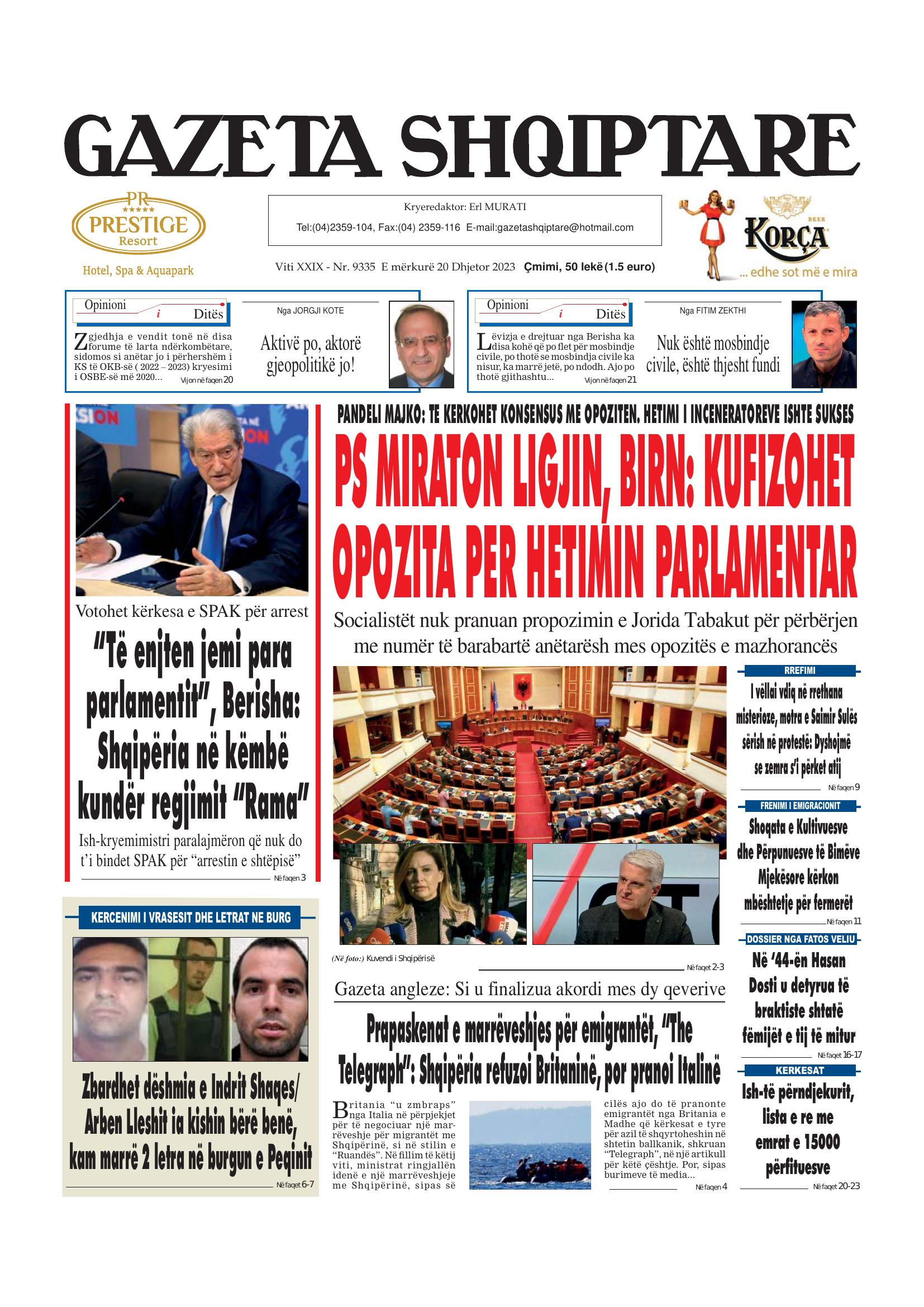 Gazeta Shqiptare 2023-12-20
