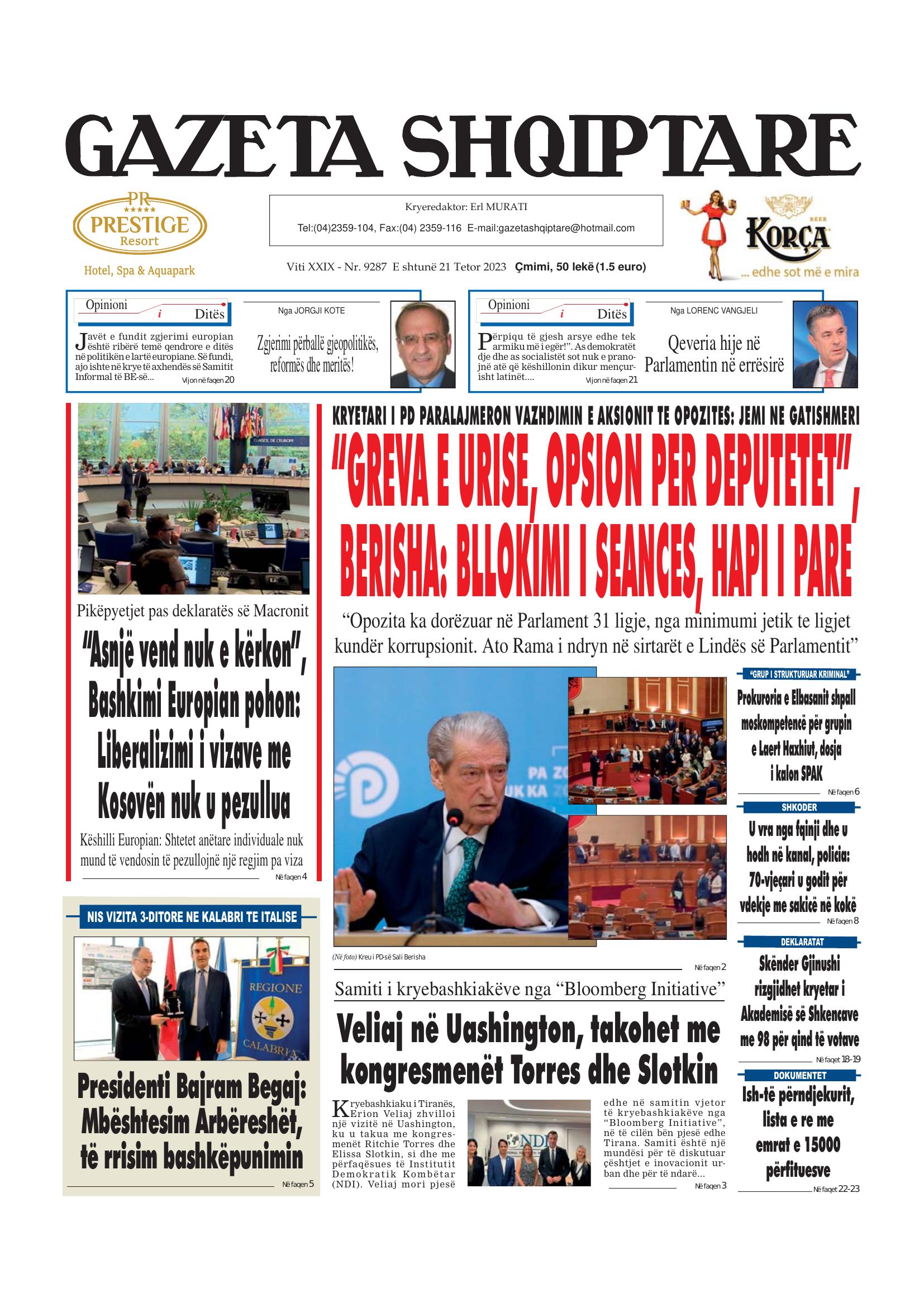 Gazeta Shqiptare 2023-10-21