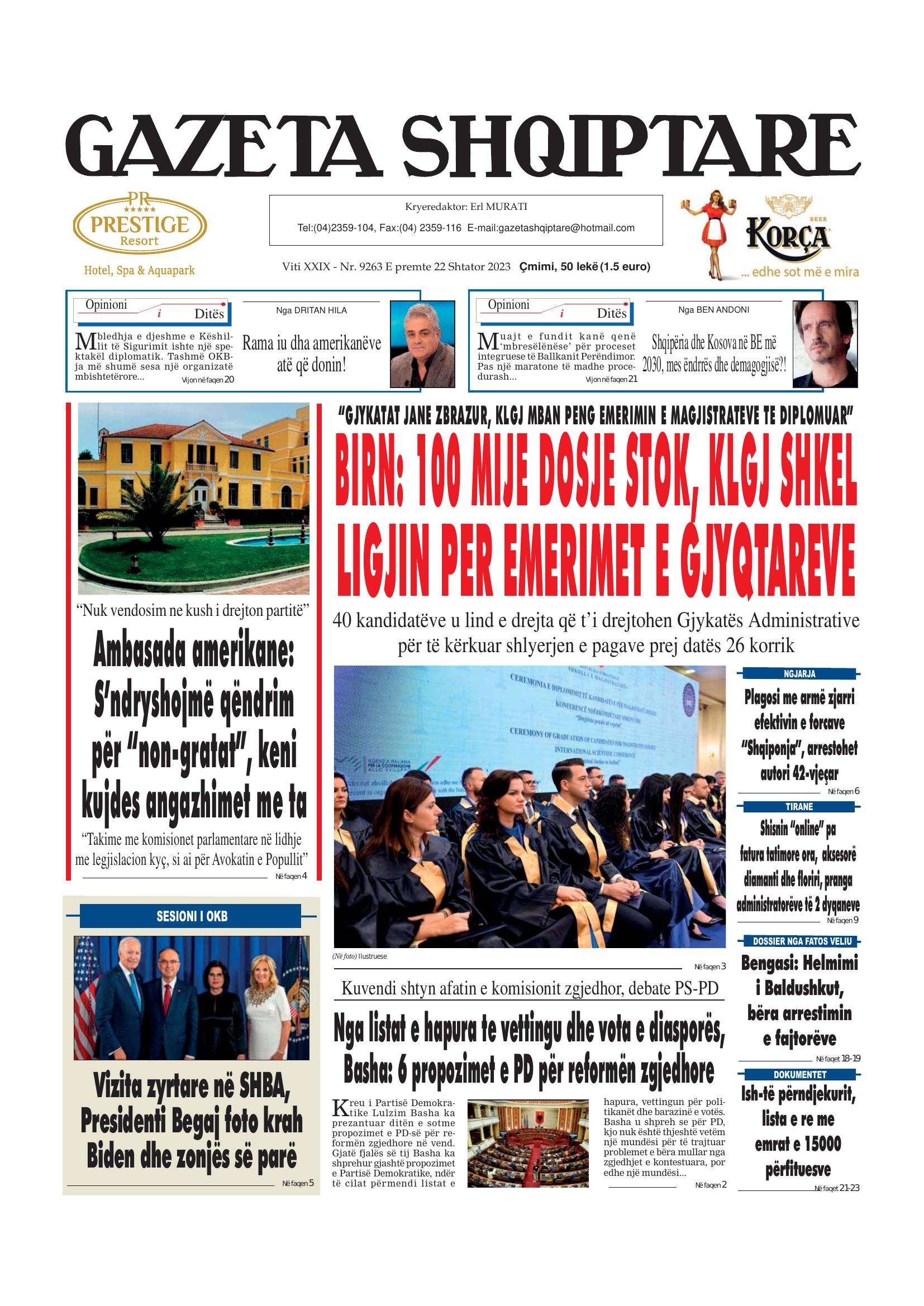 Gazeta Shqiptare 2023-09-22