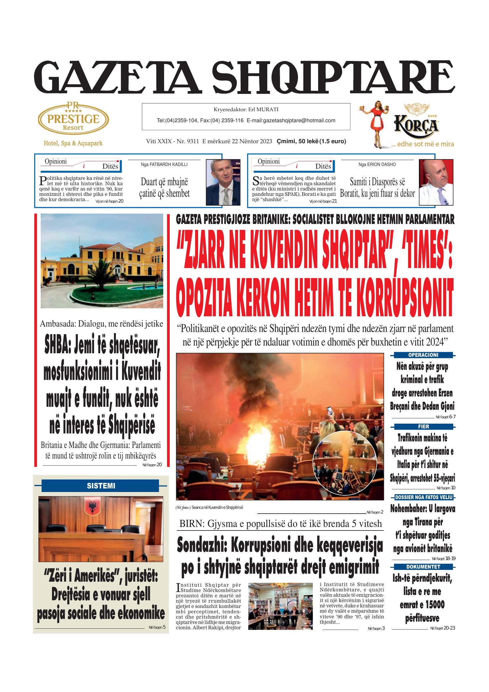 Gazeta Shqiptare 2023-11-22