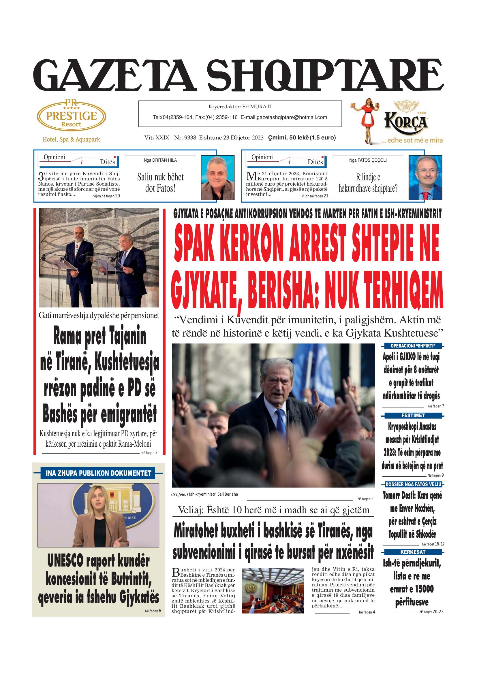 Gazeta Shqiptare 2023-12-23
