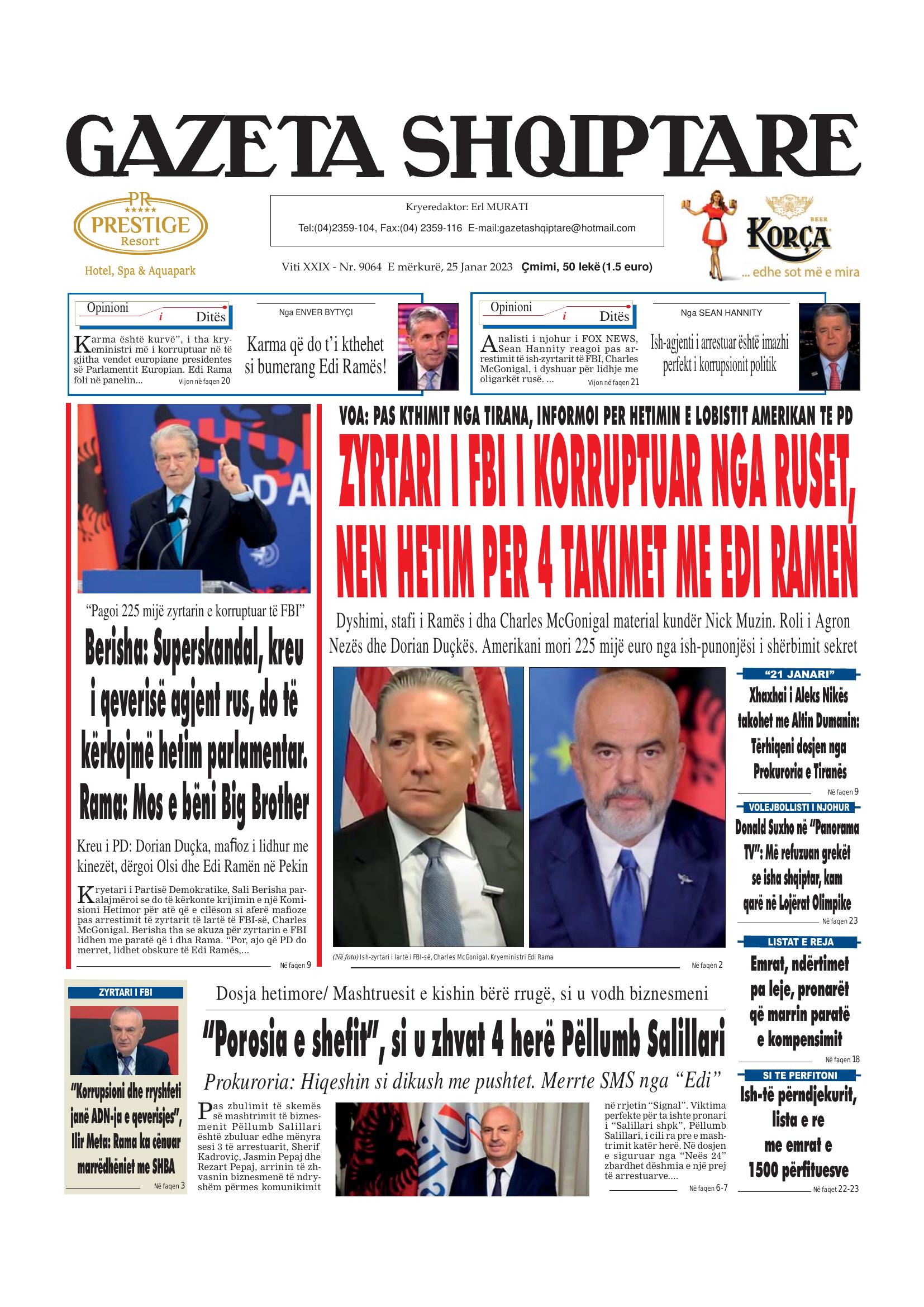 Gazeta Shqiptare 2023-01-25