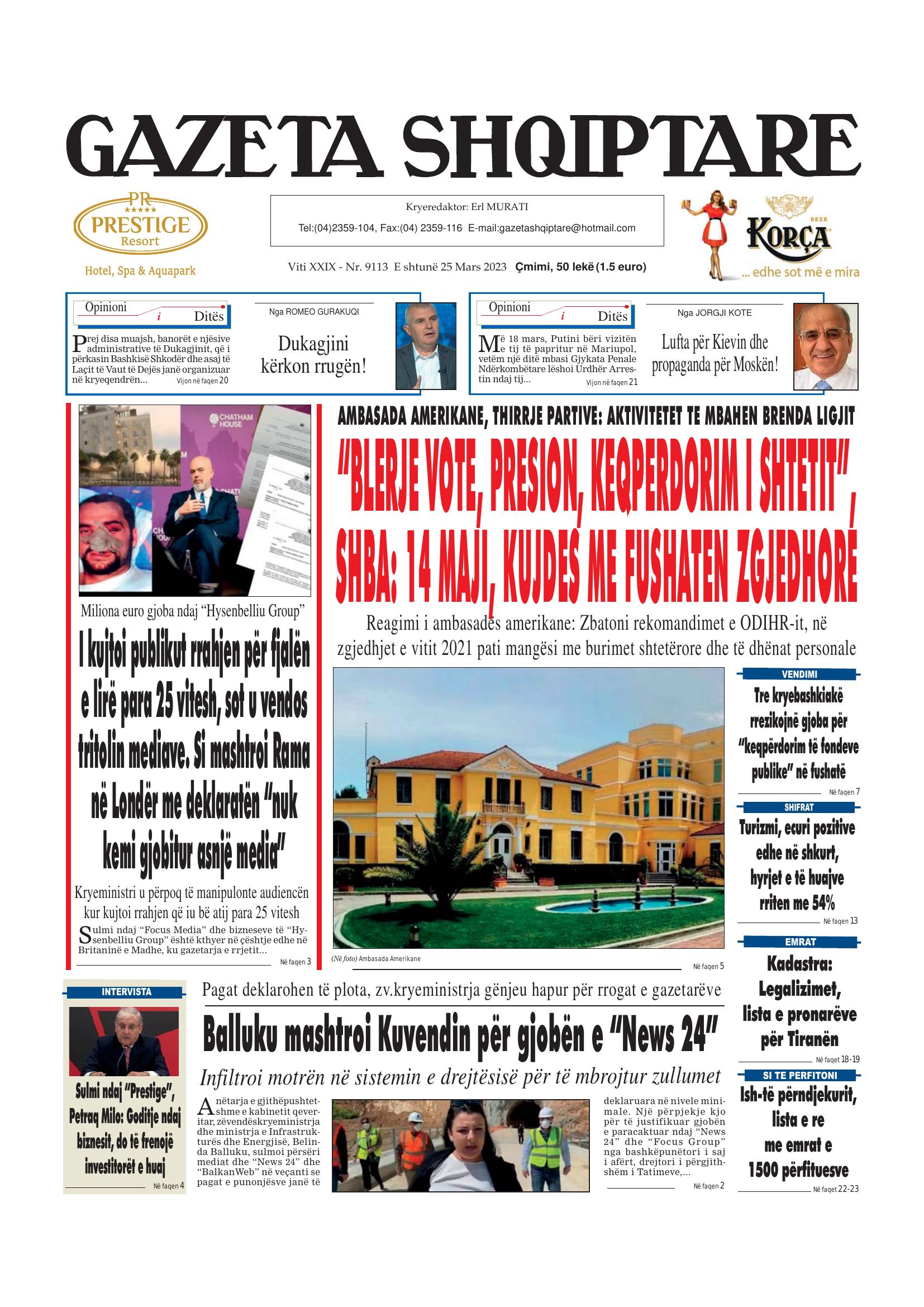 Gazeta Shqiptare 2023-03-25