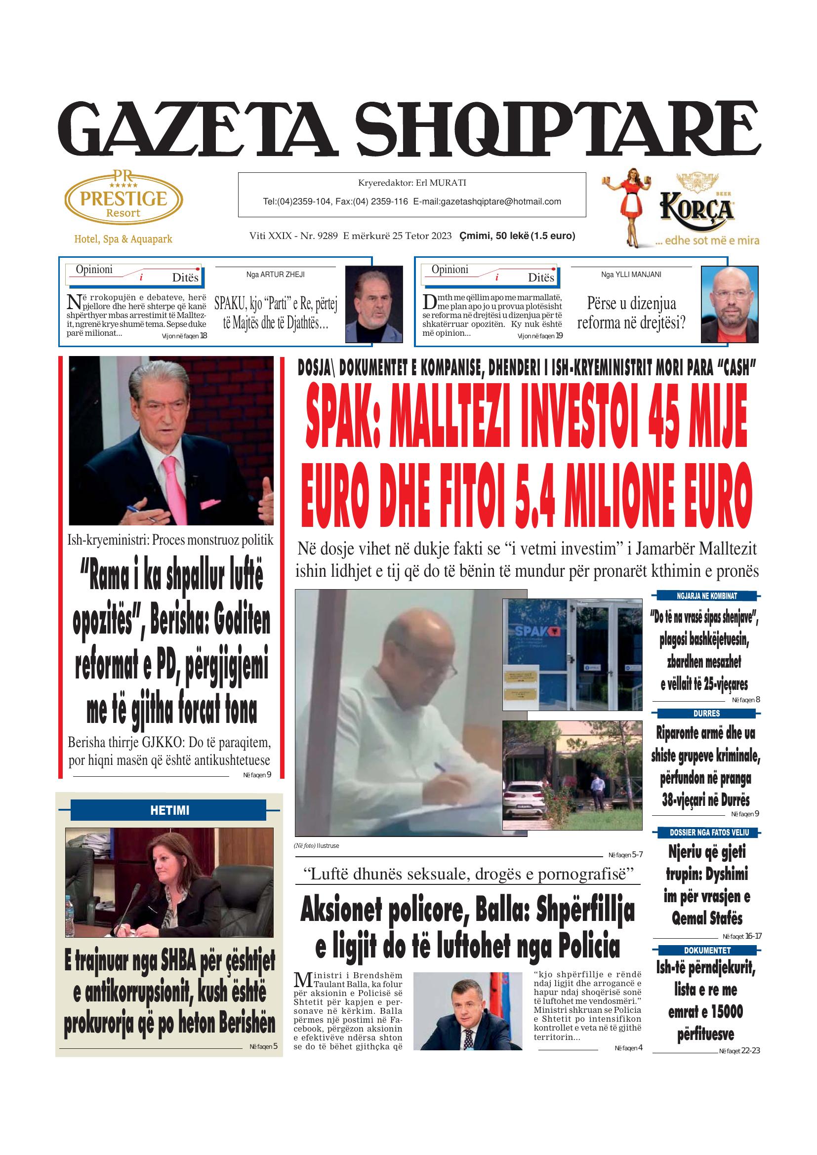 Gazeta Shqiptare 2023-10-25