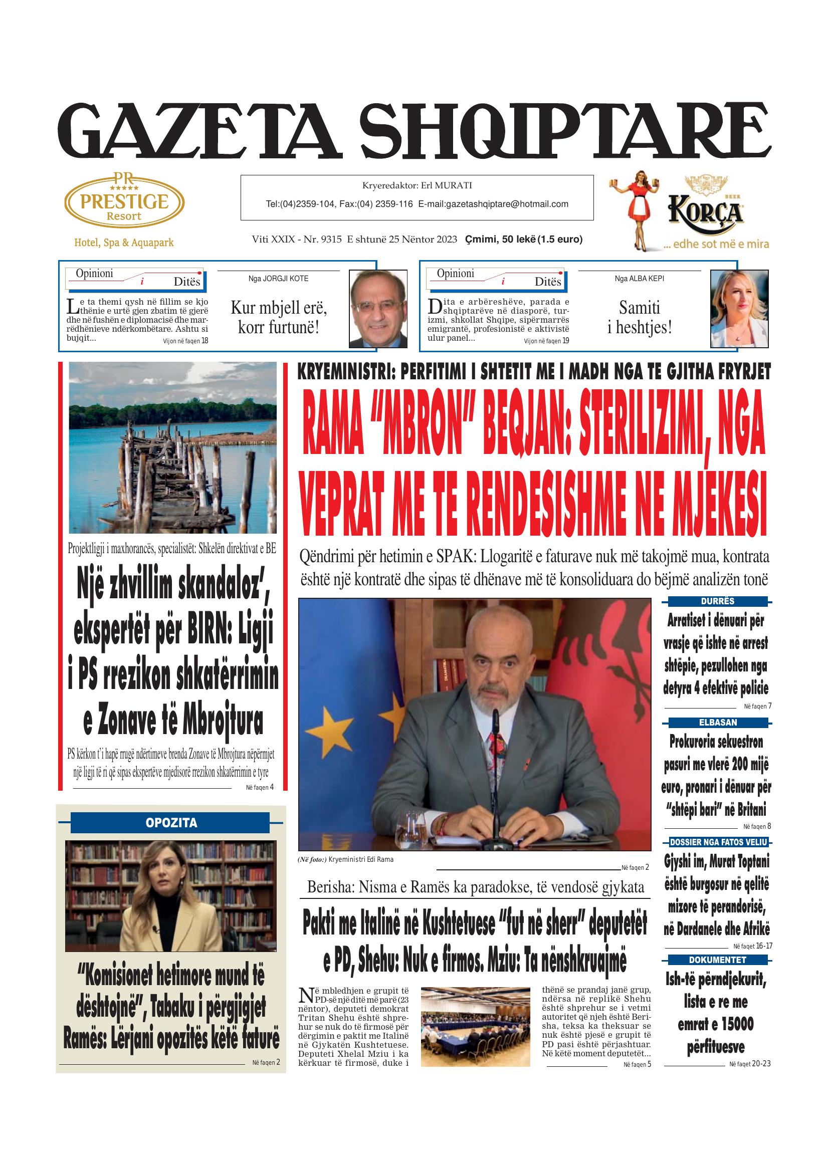 Gazeta Shqiptare 2023-11-25