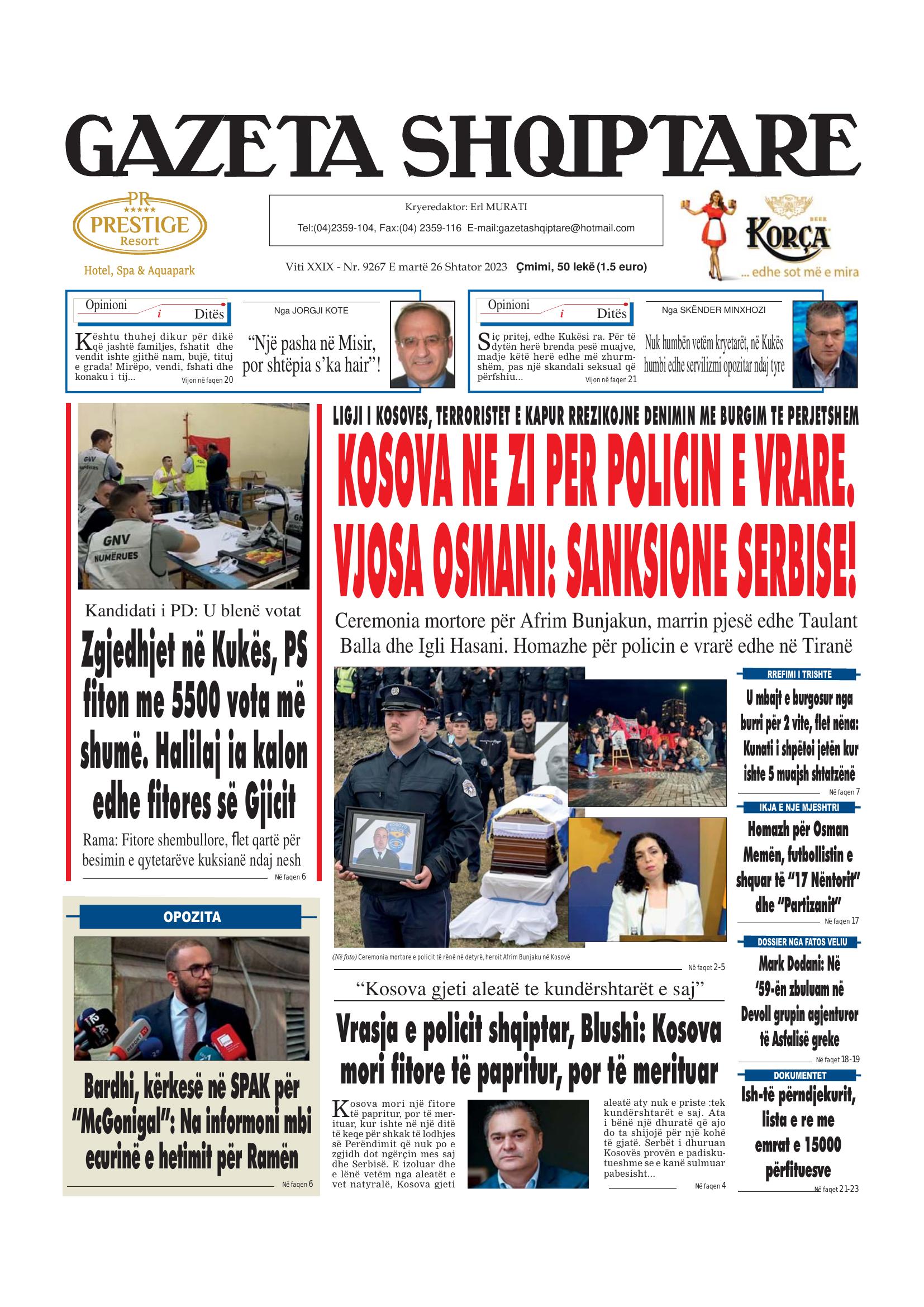 Gazeta Shqiptare 2023-09-26