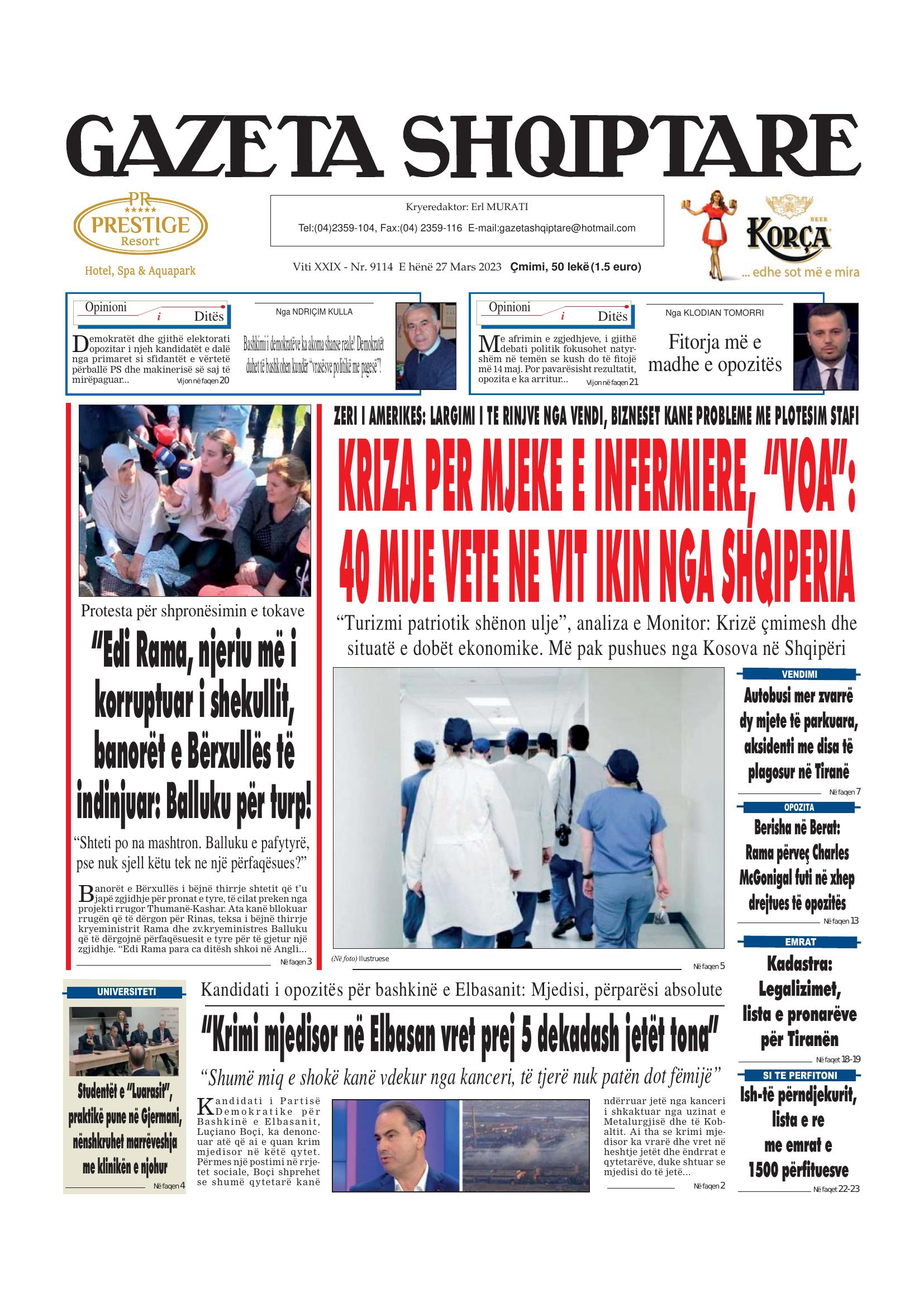 Gazeta Shqiptare 2023-03-27
