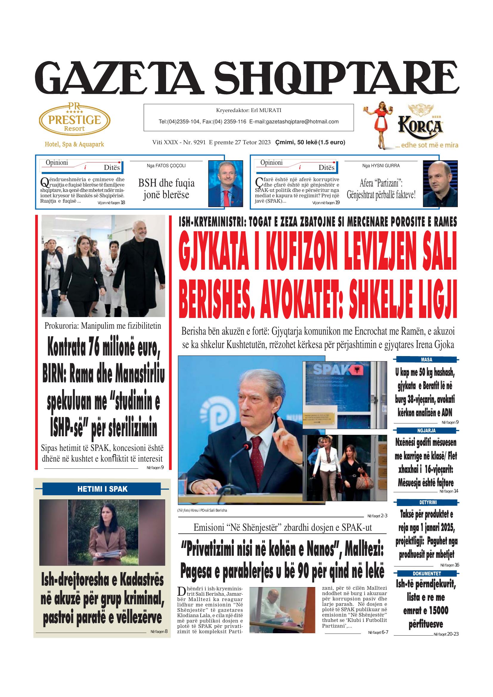 Gazeta Shqiptare 2023-10-27