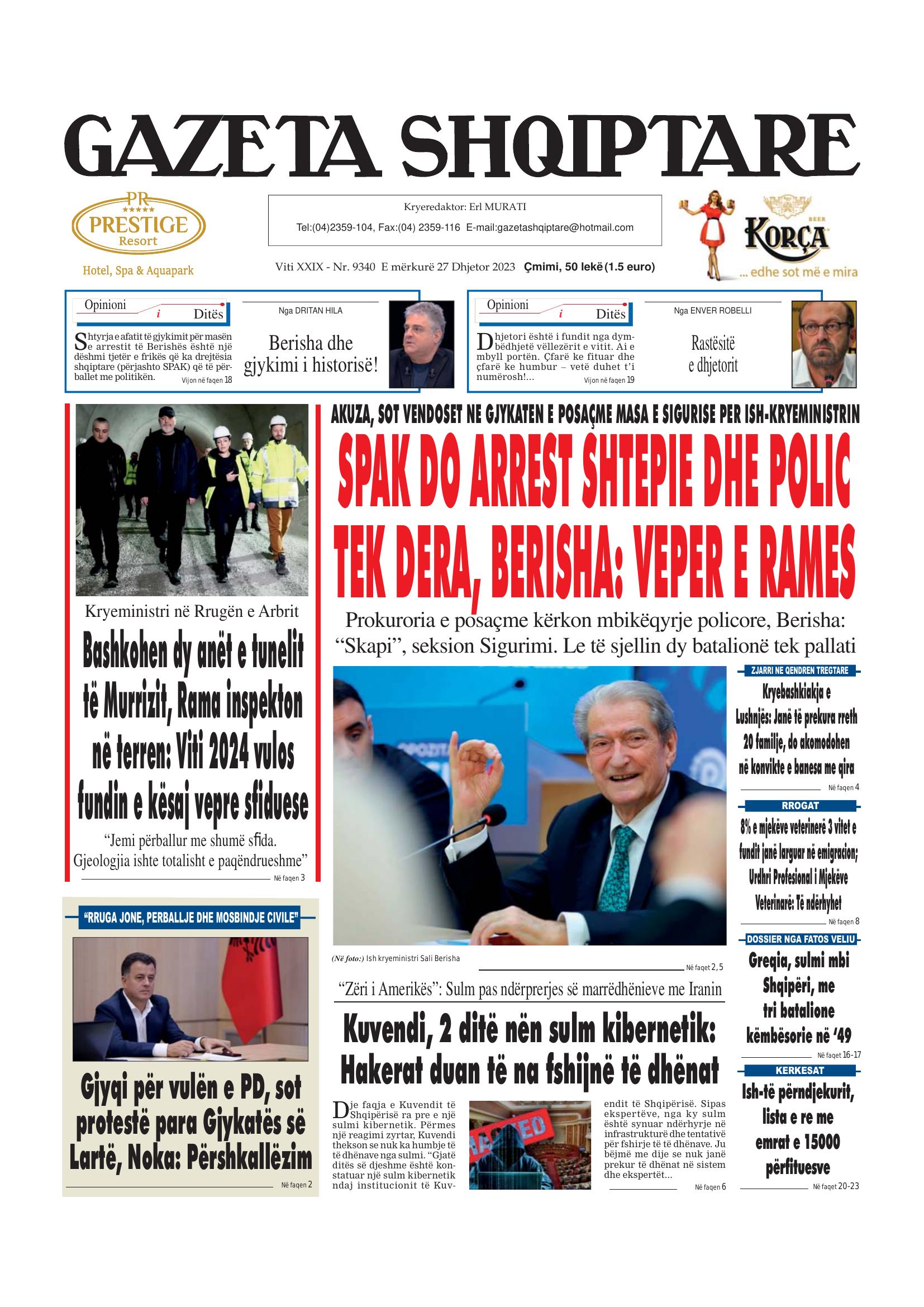 Gazeta Shqiptare 2023-12-27