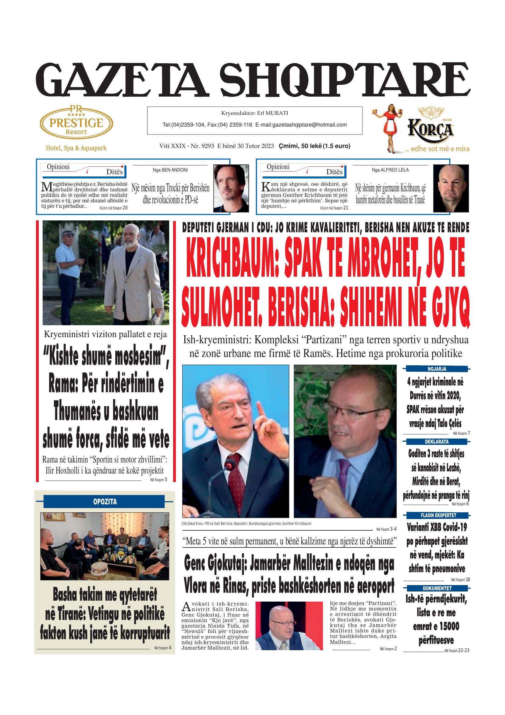 Gazeta Shqiptare 2023-10-30