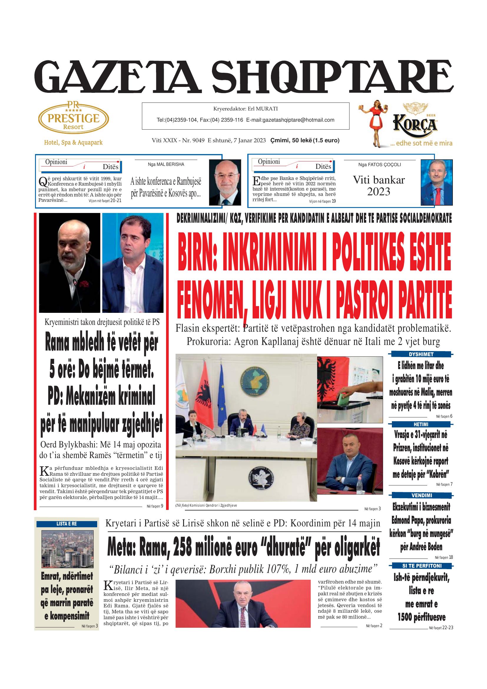 Gazeta Shqiptare 2023-01-07
