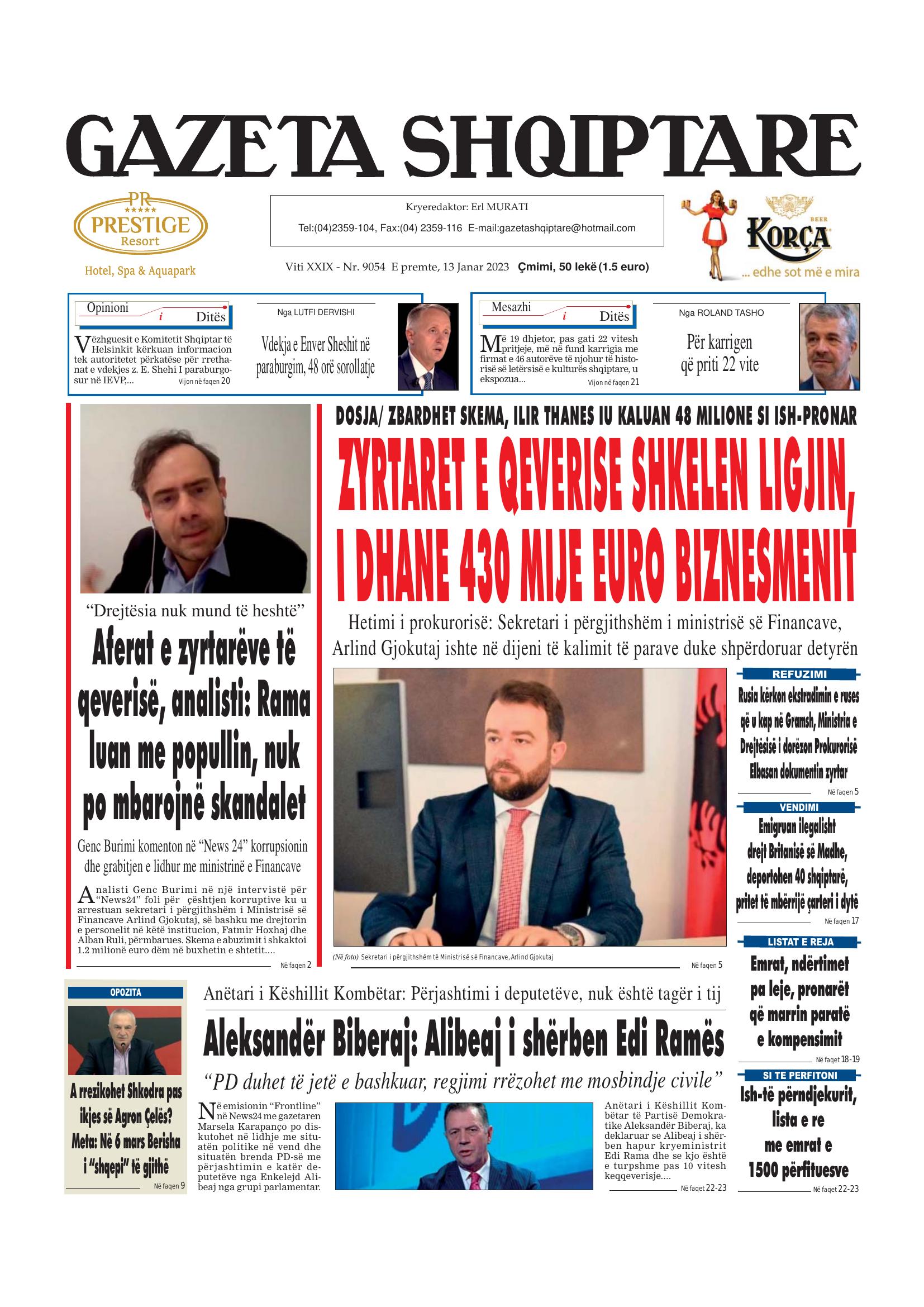 Gazeta Shqiptare 2023-01-13
