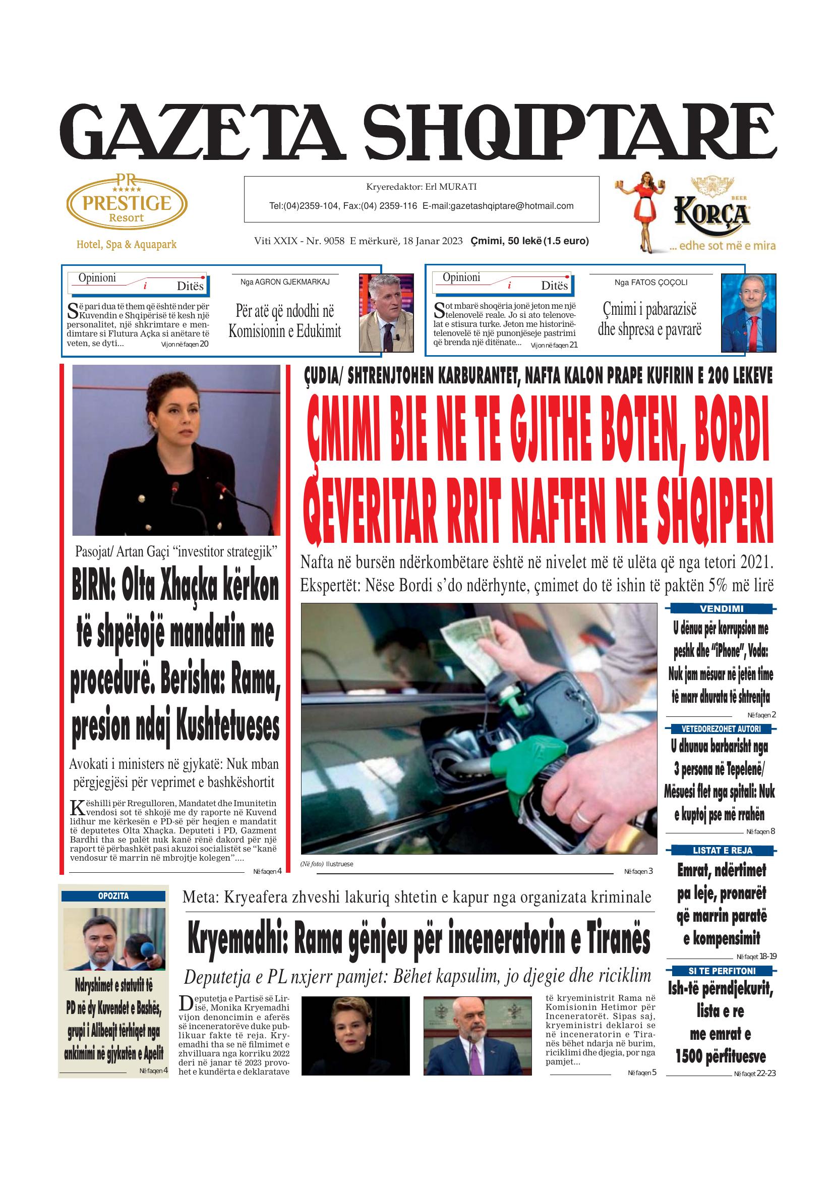 Gazeta Shqiptare 2023-01-18
