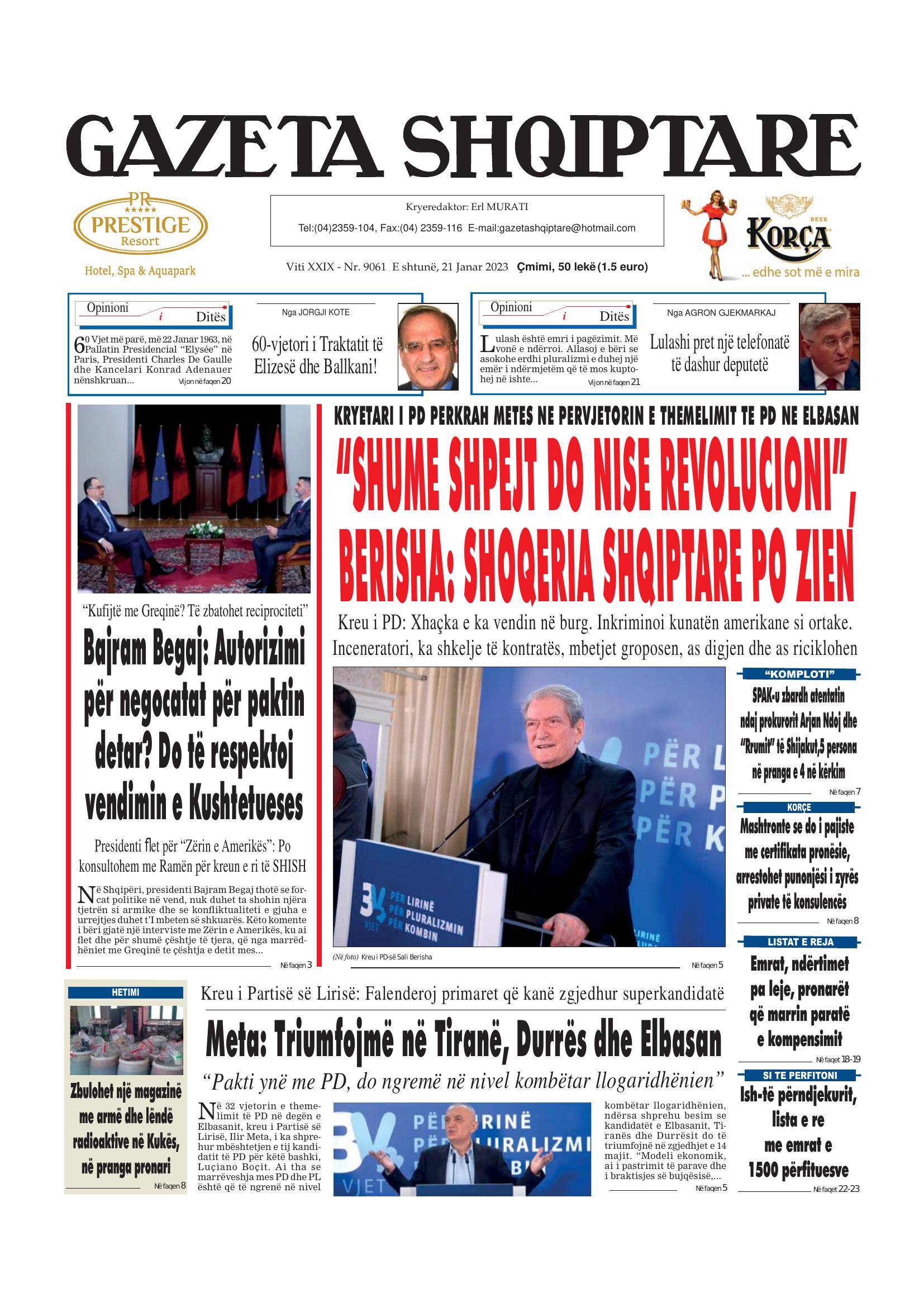 Gazeta Shqiptare 2023-01-21