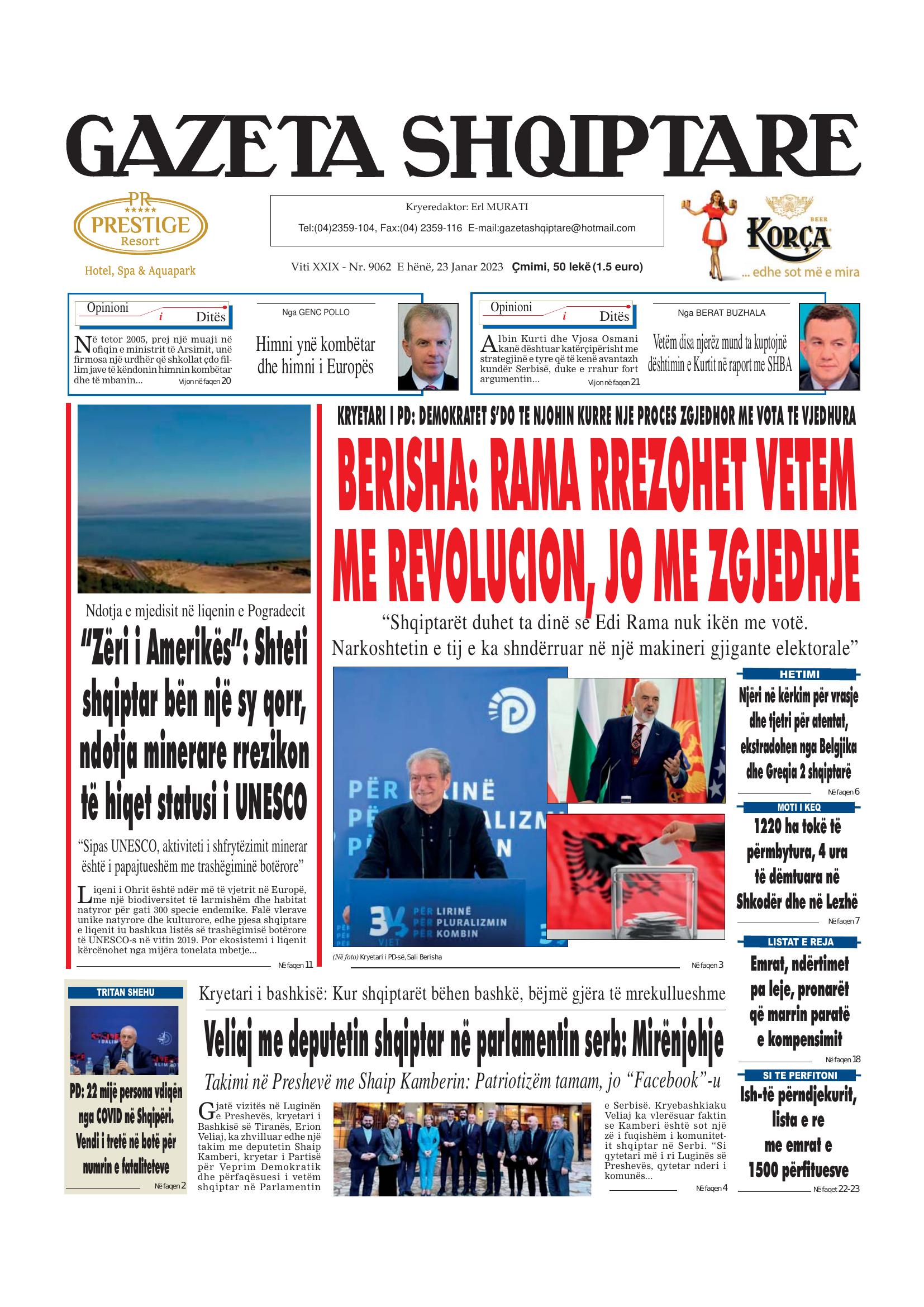 Gazeta Shqiptare 2023-01-23