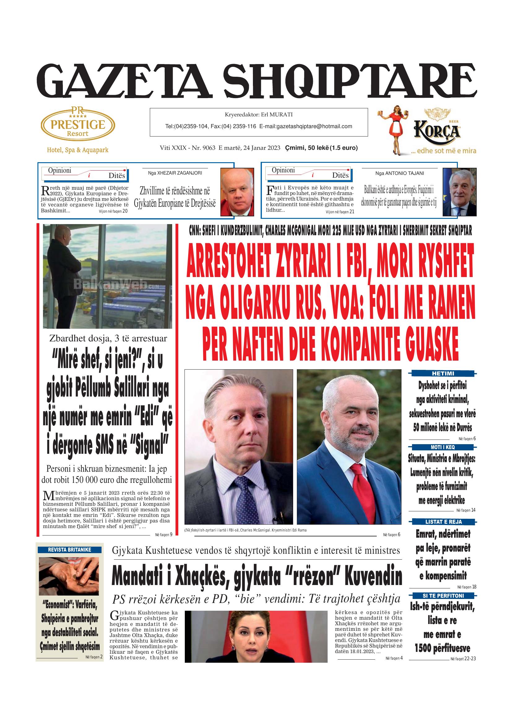 Gazeta Shqiptare 2023-01-24